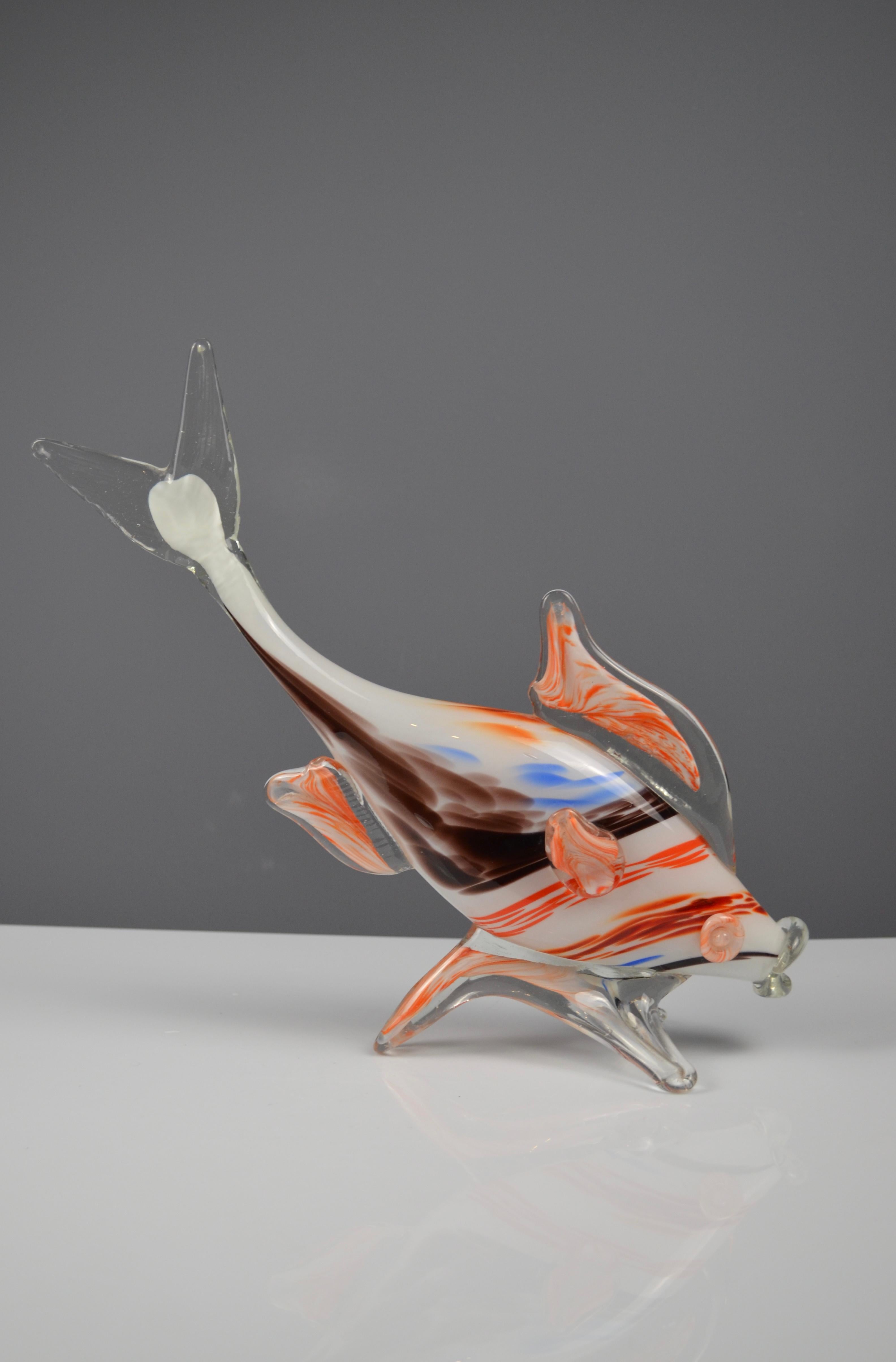 Scultura di pesce in vetro di Murano In condizioni buone in vendita a Marinha Grande, PT