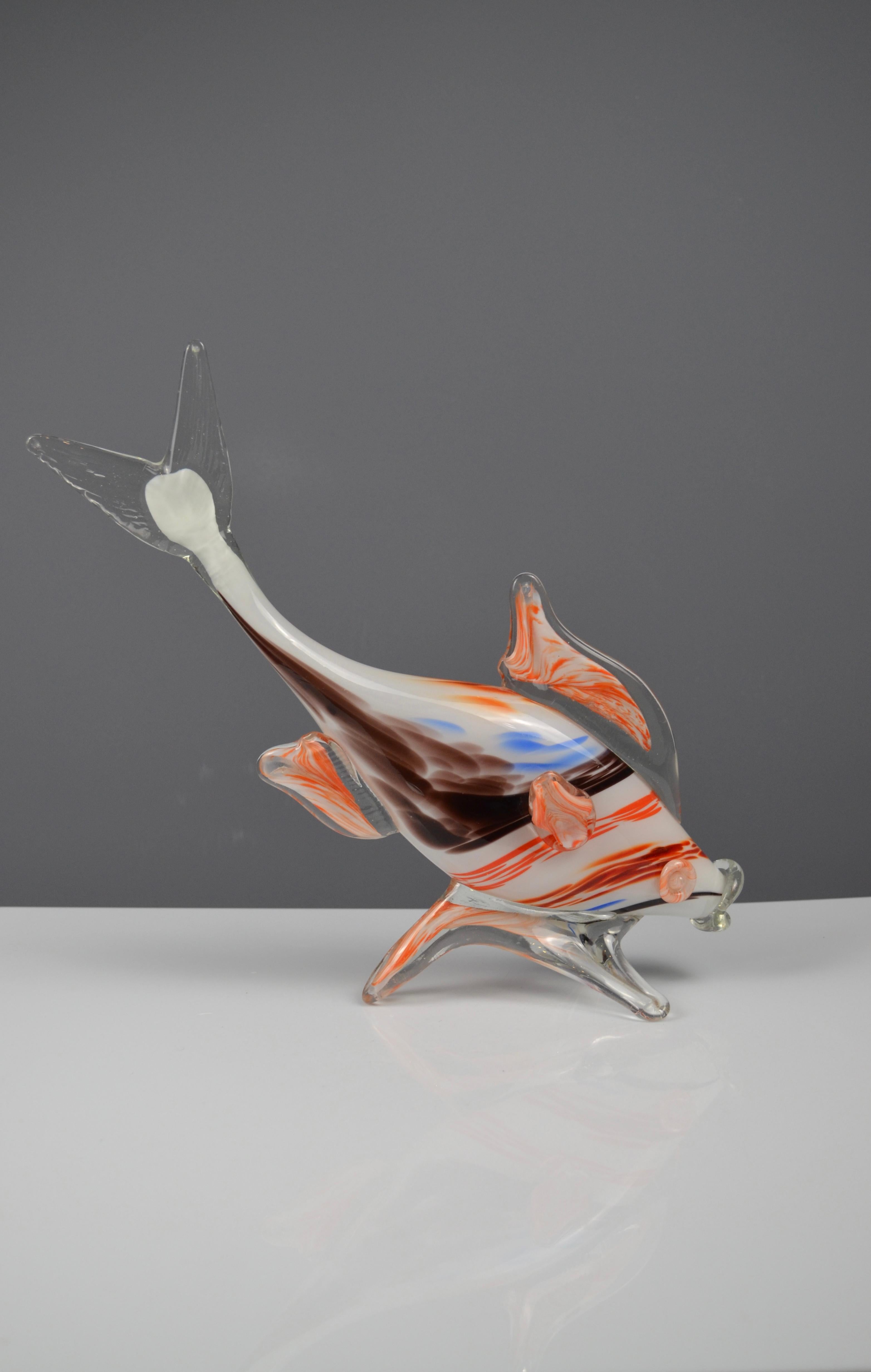 Scultura di pesce in vetro di Murano in vendita 1