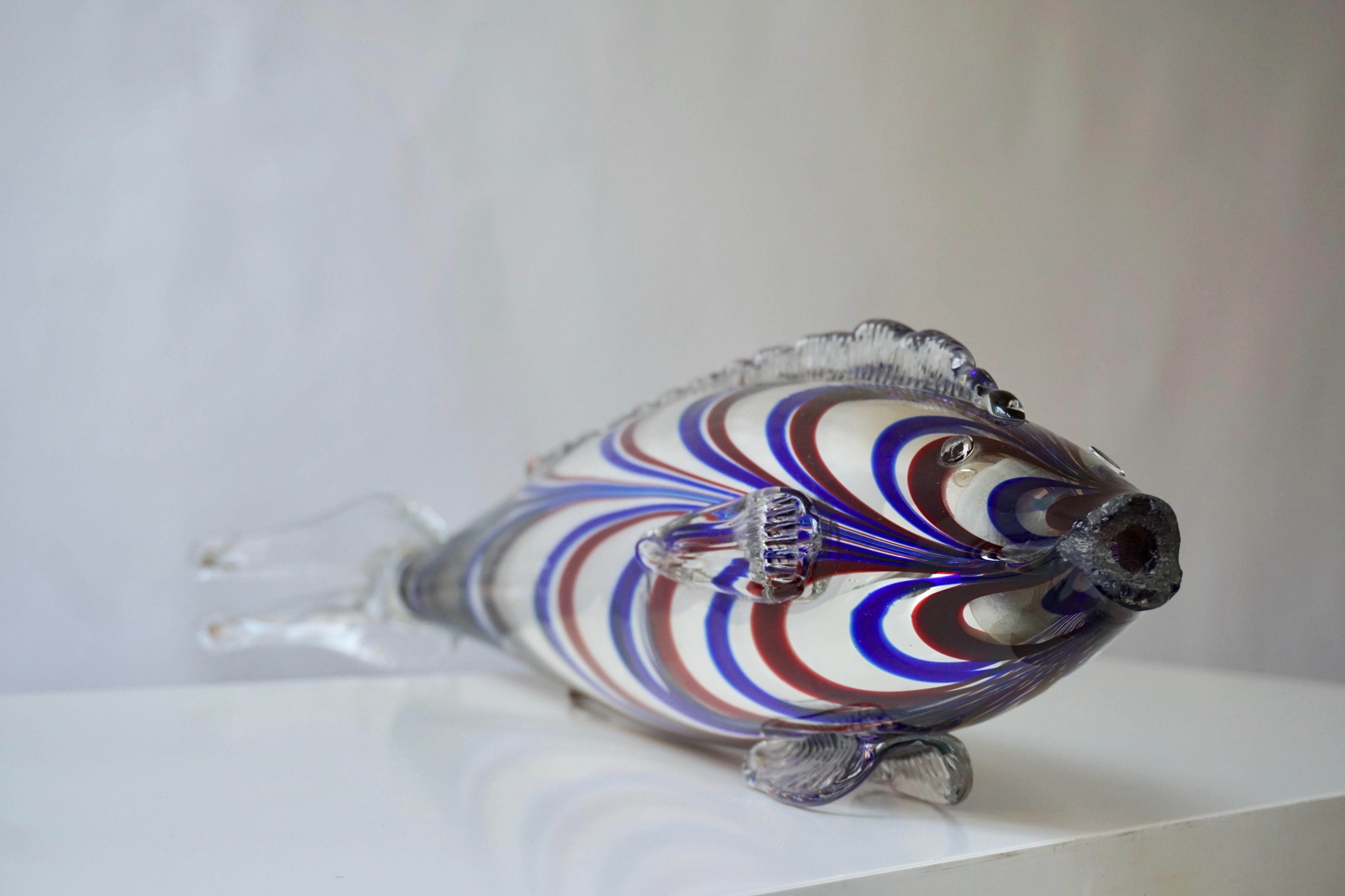 20th Century Murano Glass Fish Sculpture For Sale