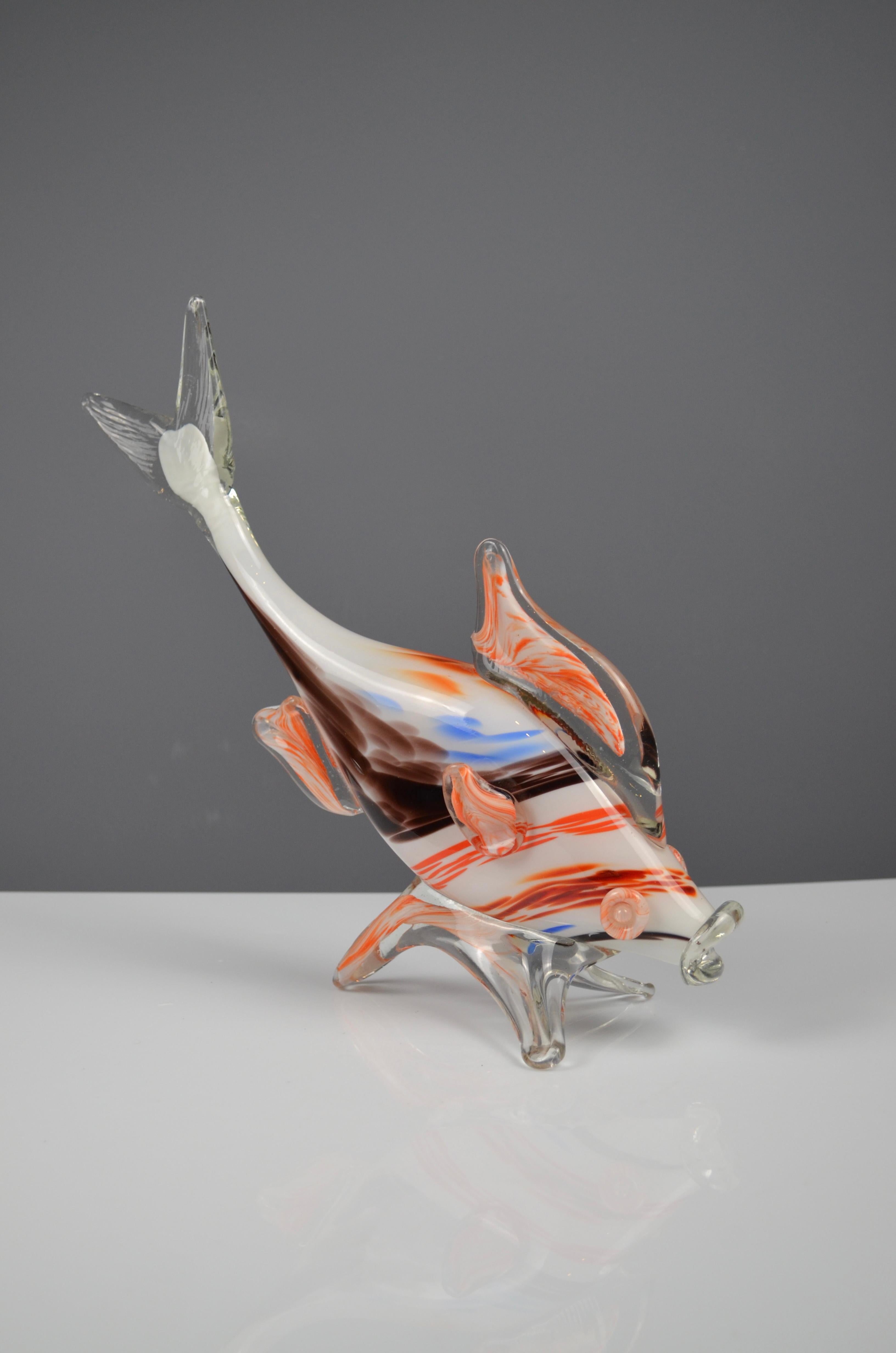 Scultura di pesce in vetro di Murano in vendita 2