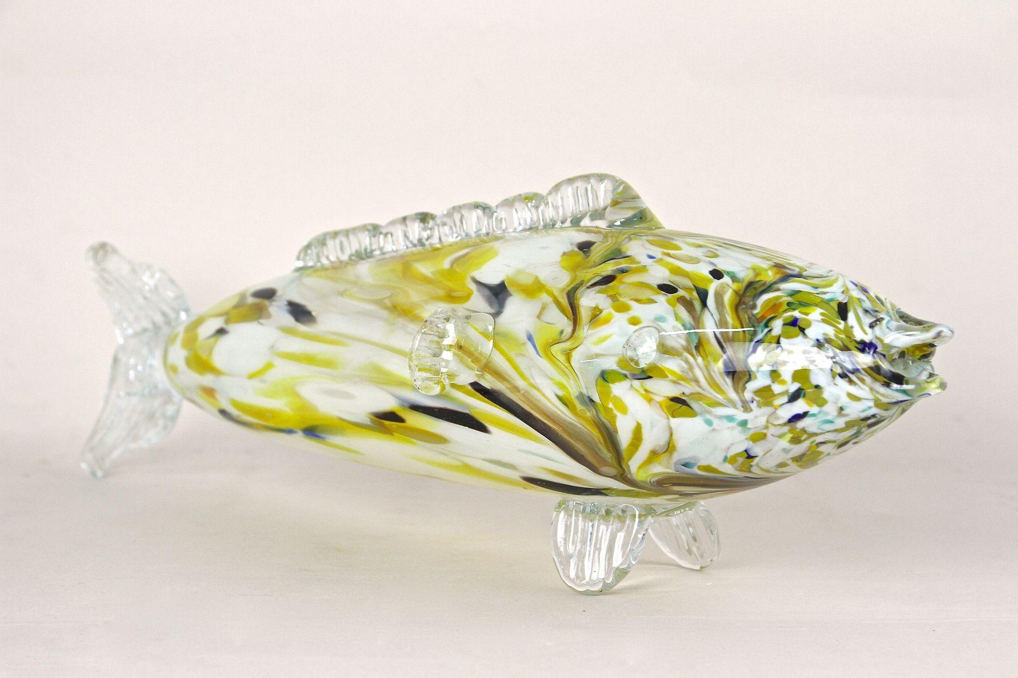 XX secolo Scultura di pesce in vetro di Murano - Multicolore, metà secolo, Italia, 1950 ca. in vendita