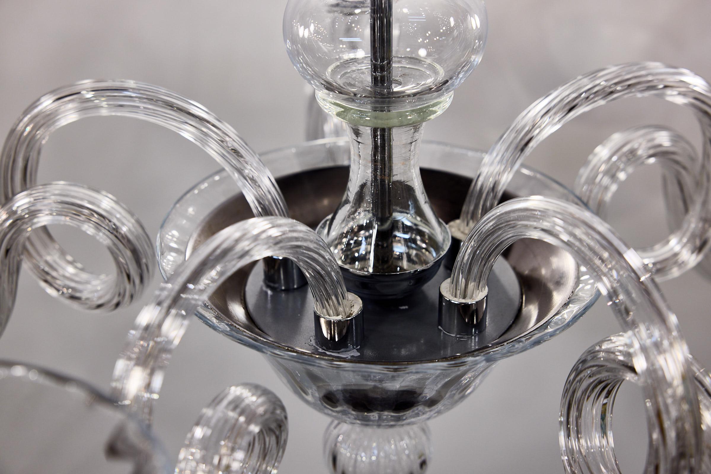 Murano Glass Five Arm Chandelier For Sale 3