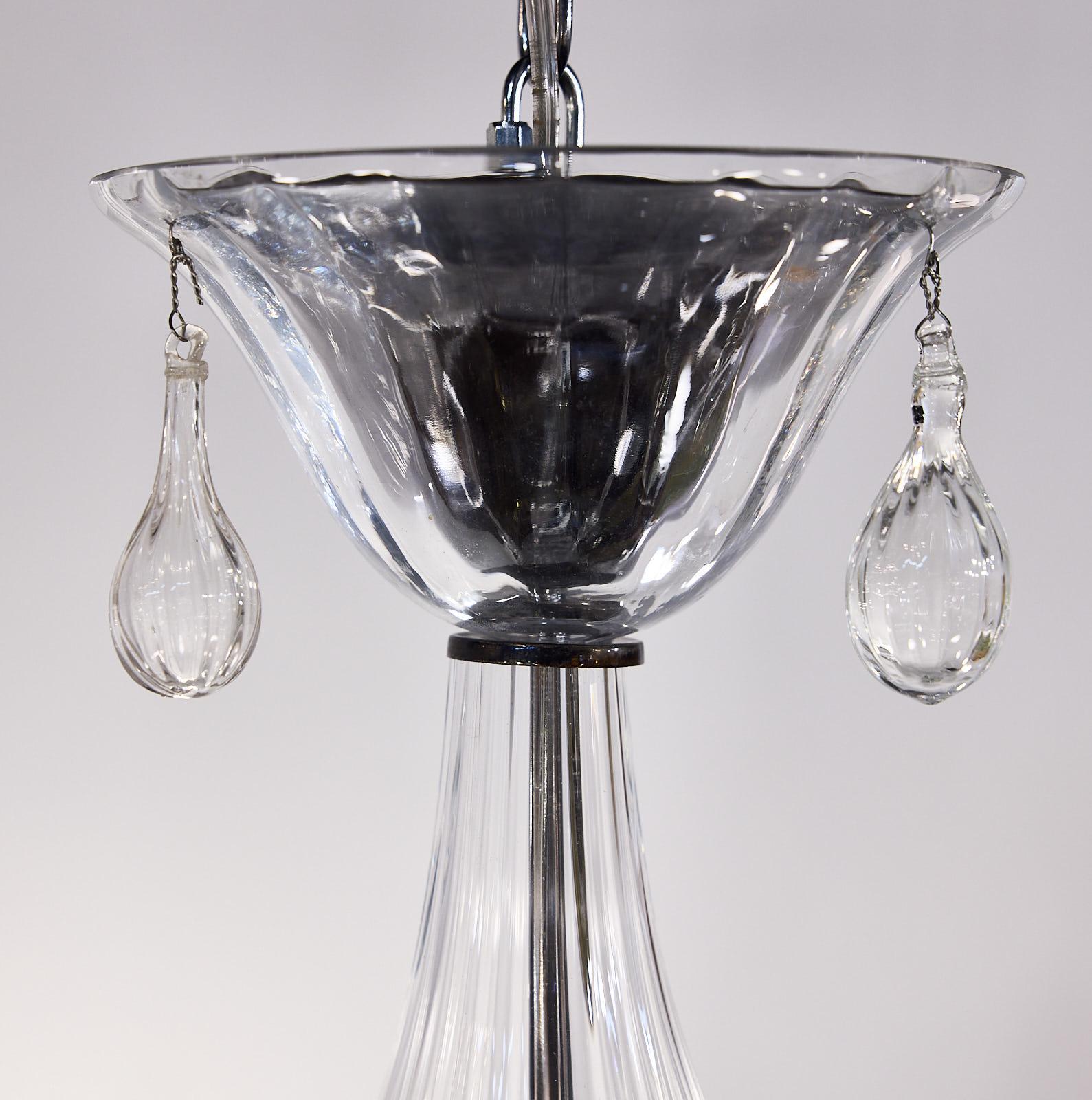 Murano Glass Five Arm Chandelier For Sale 4