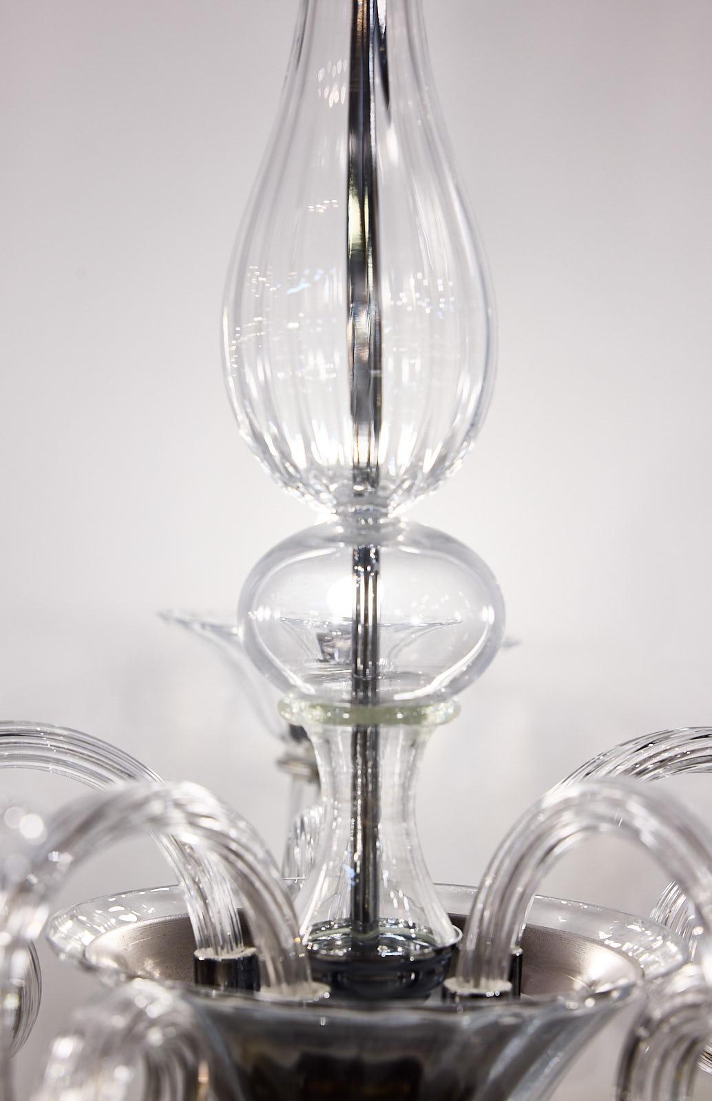 Murano Glass Five Arm Chandelier For Sale 7