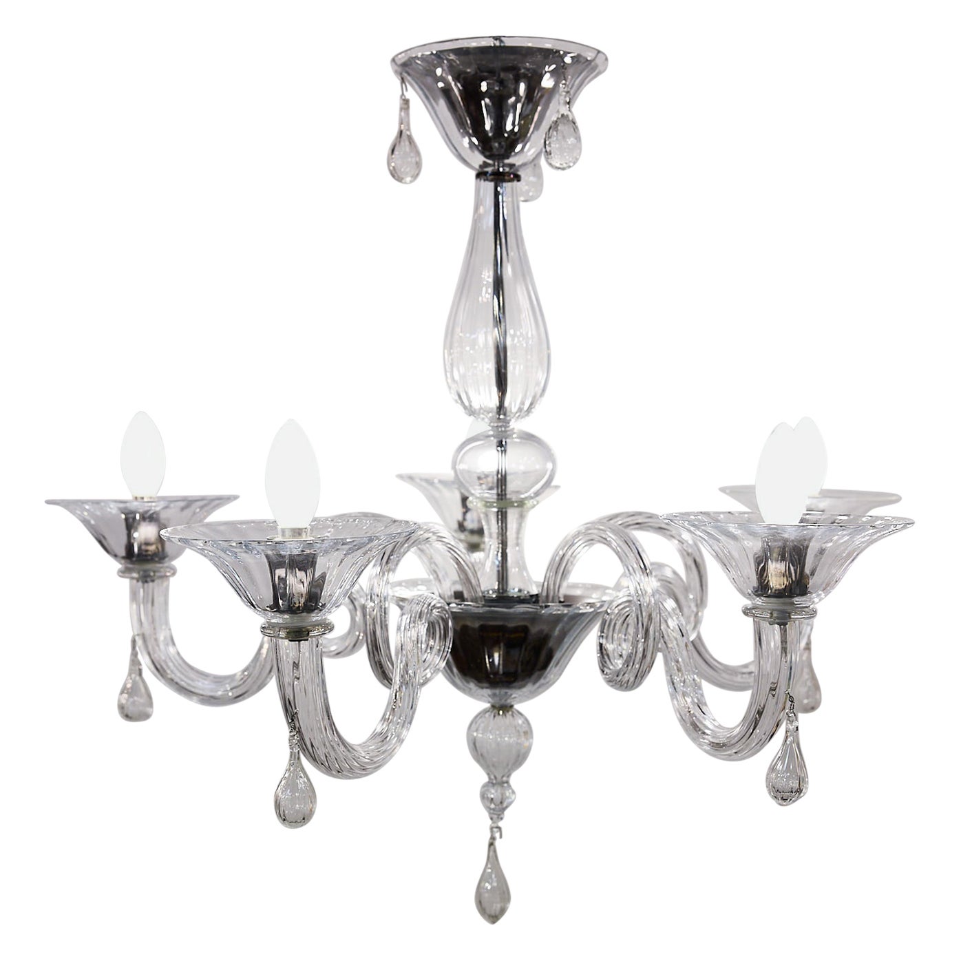 Murano Glass Five Arm Chandelier