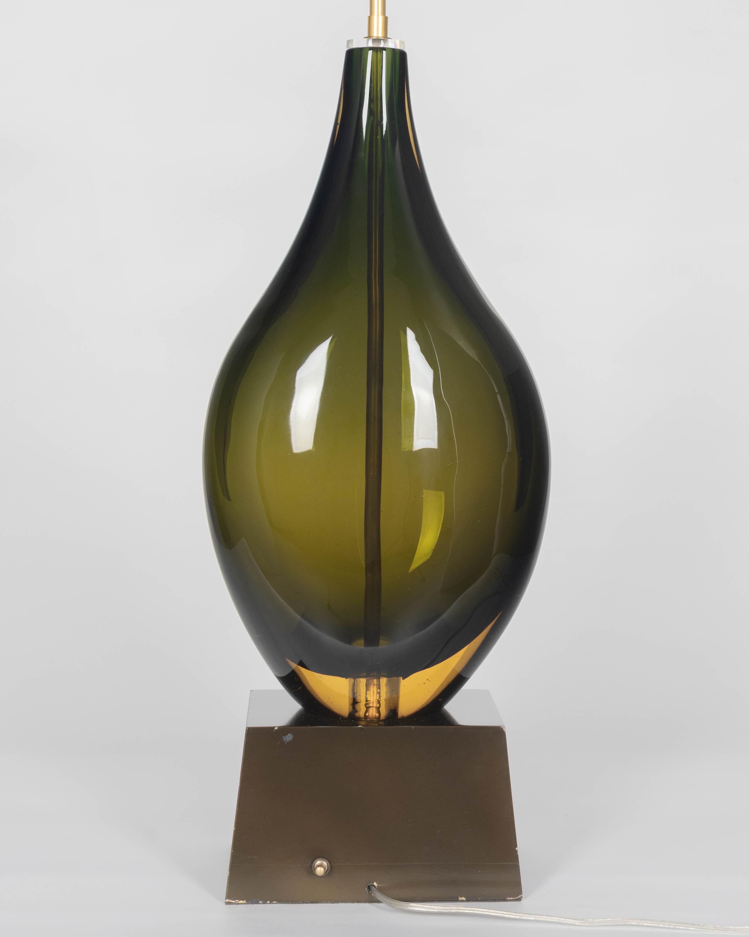 Ottone Lampada in vetro di Murano Flavio Poli Seguso in vendita