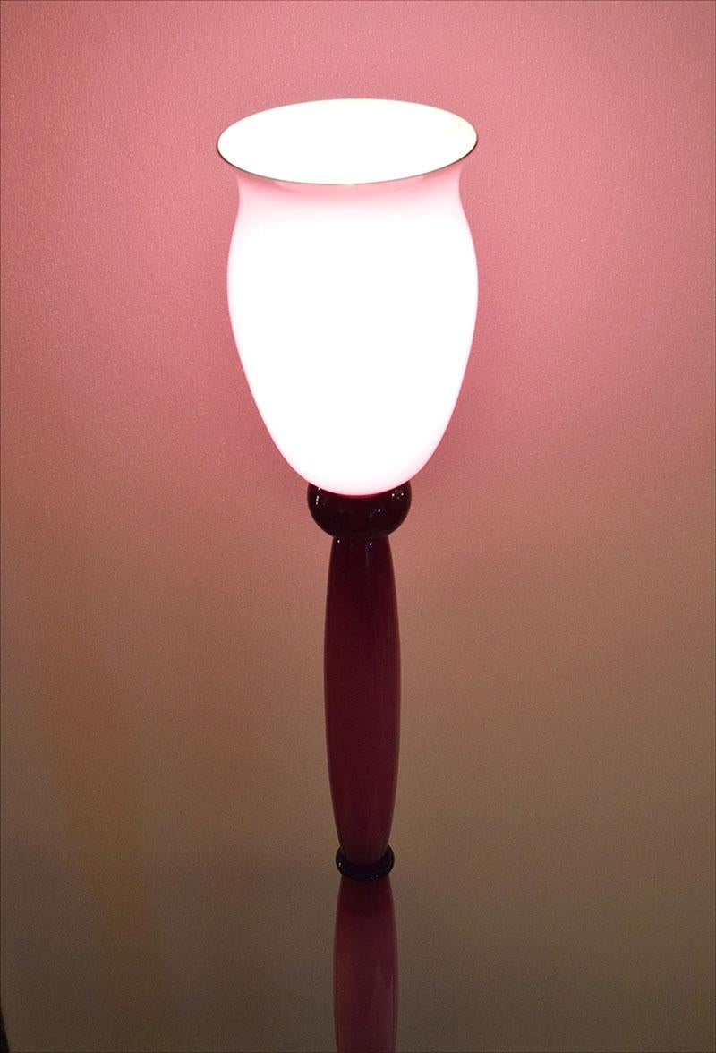 Neoclassical Murano Glass Floor Lamp, 1980s