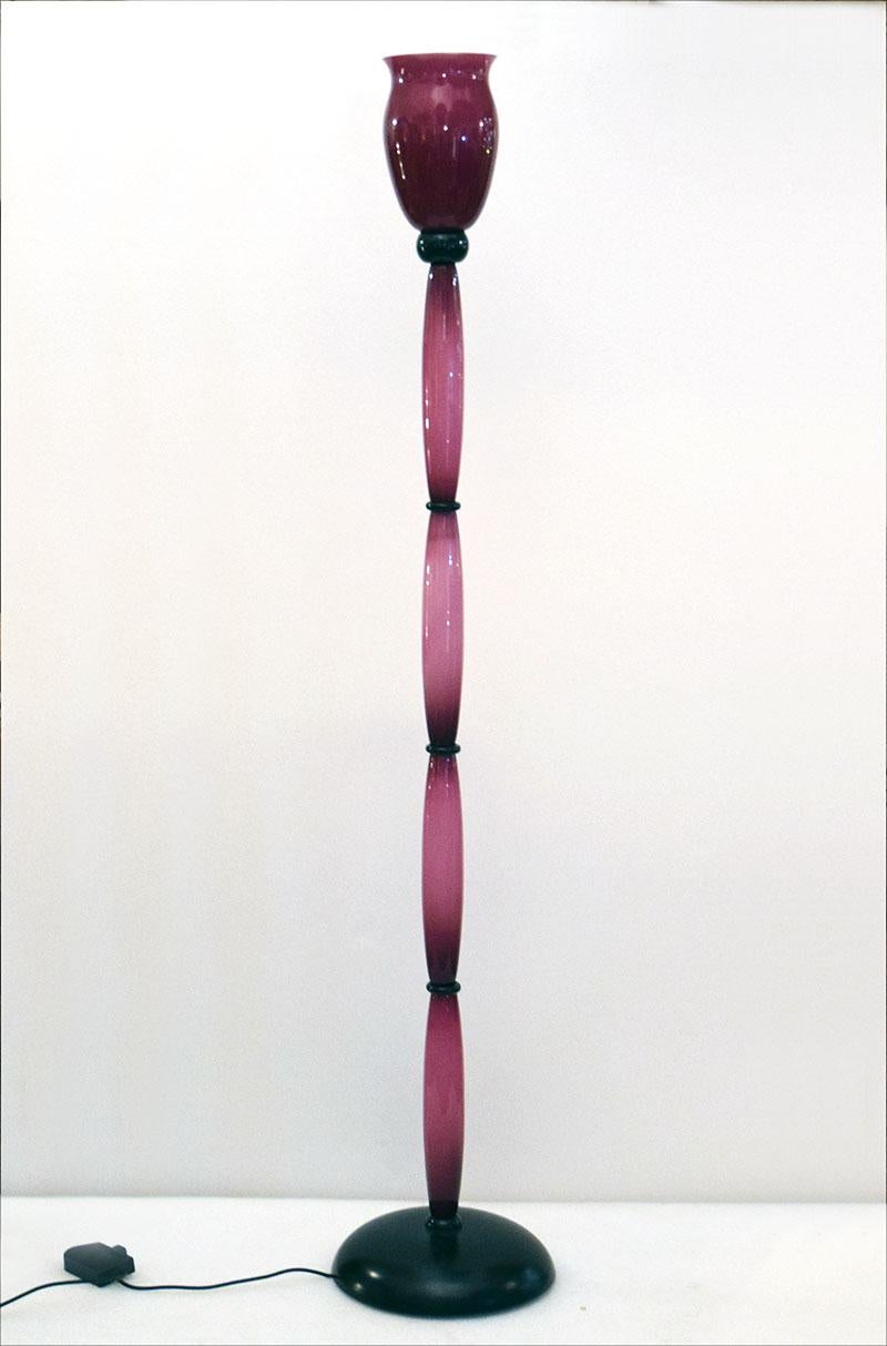 Murano Glass Floor Lamp, 1980s In Excellent Condition In Parma, IT