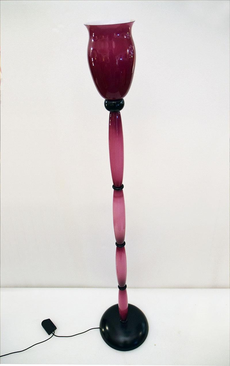 Late 20th Century Murano Glass Floor Lamp, 1980s