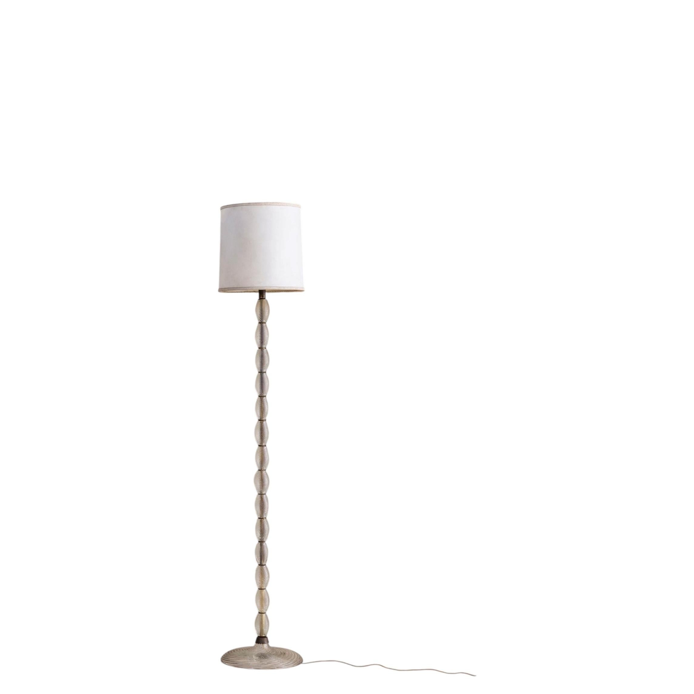 Lampadaire en verre de Murano attribué à Barovier&Toso, Italie, années 1940.