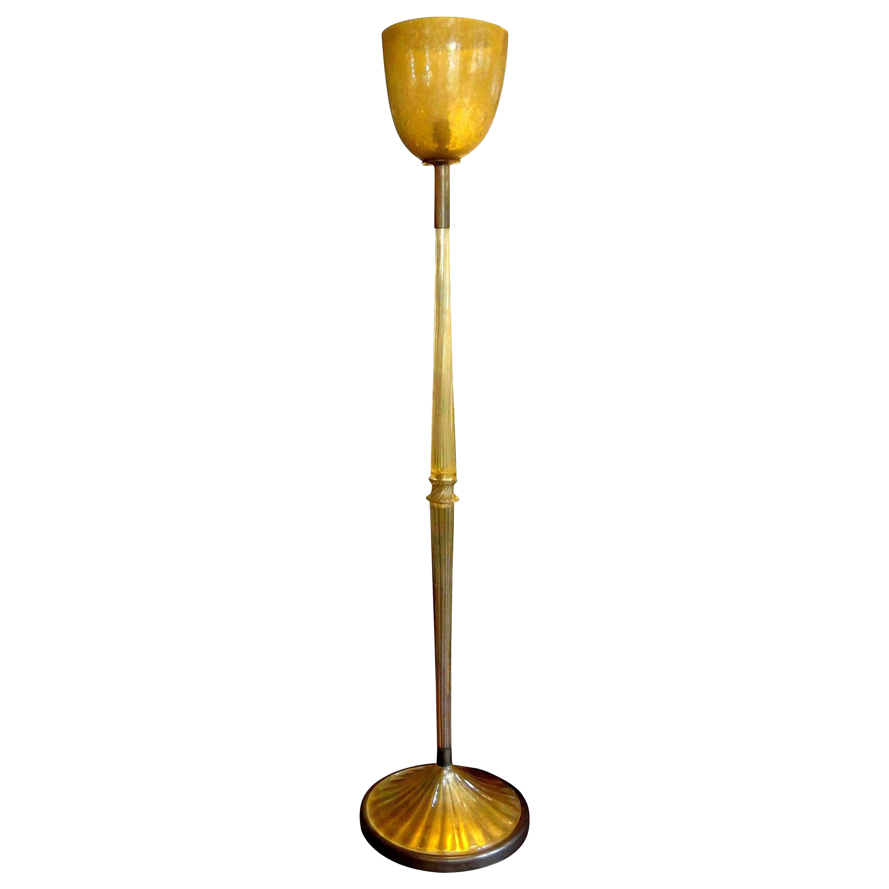 Lampadaire en verre de Murano par Seguso