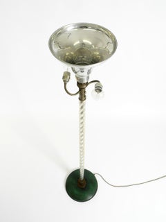 Murano Glass Floor Lamp, Carlo Scarpa Style, Metal Base, Italy, 1960