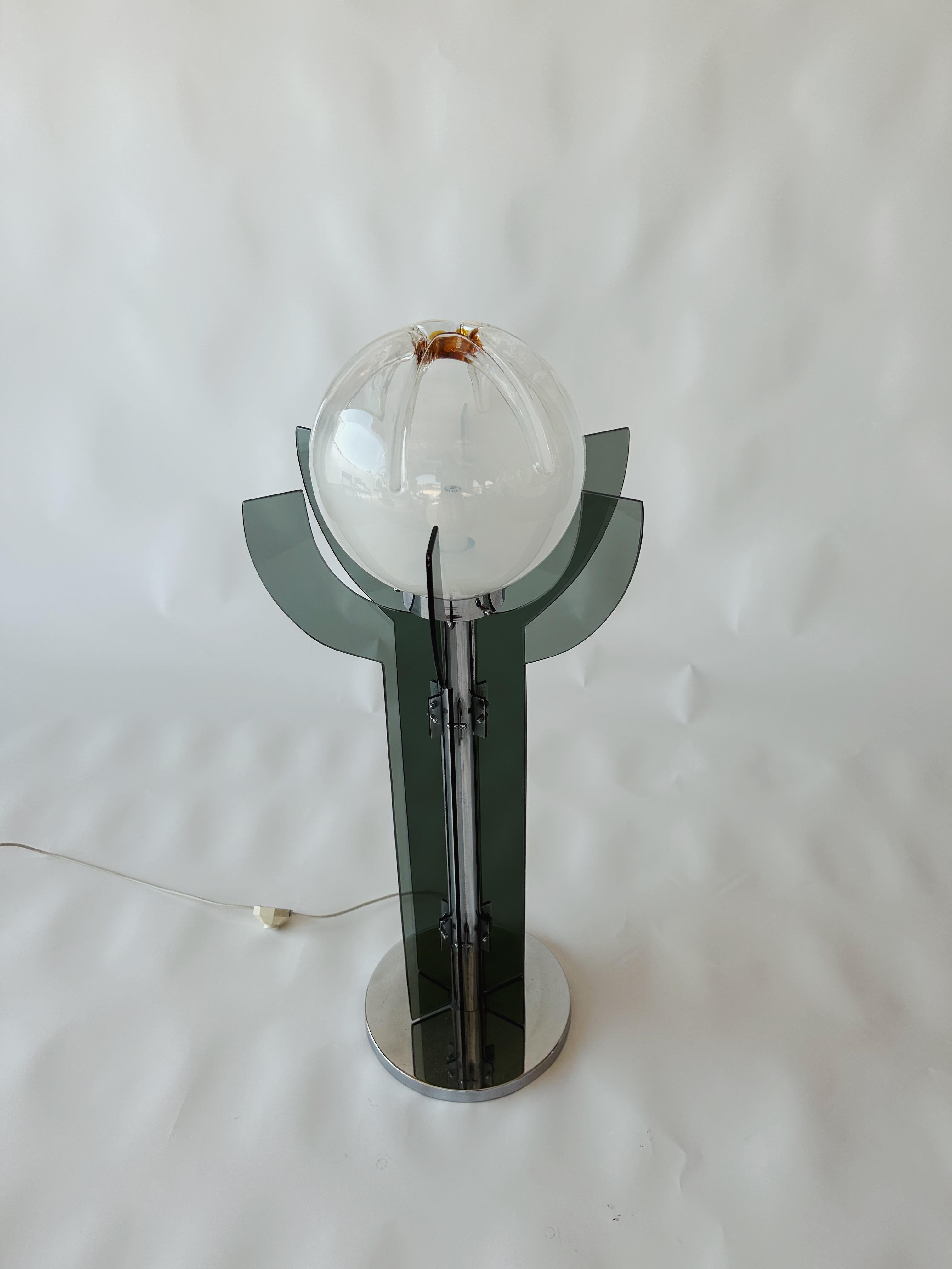 Mid-Century Modern Murano Glass Floor Lamp in the style of Mazzega, 1970s