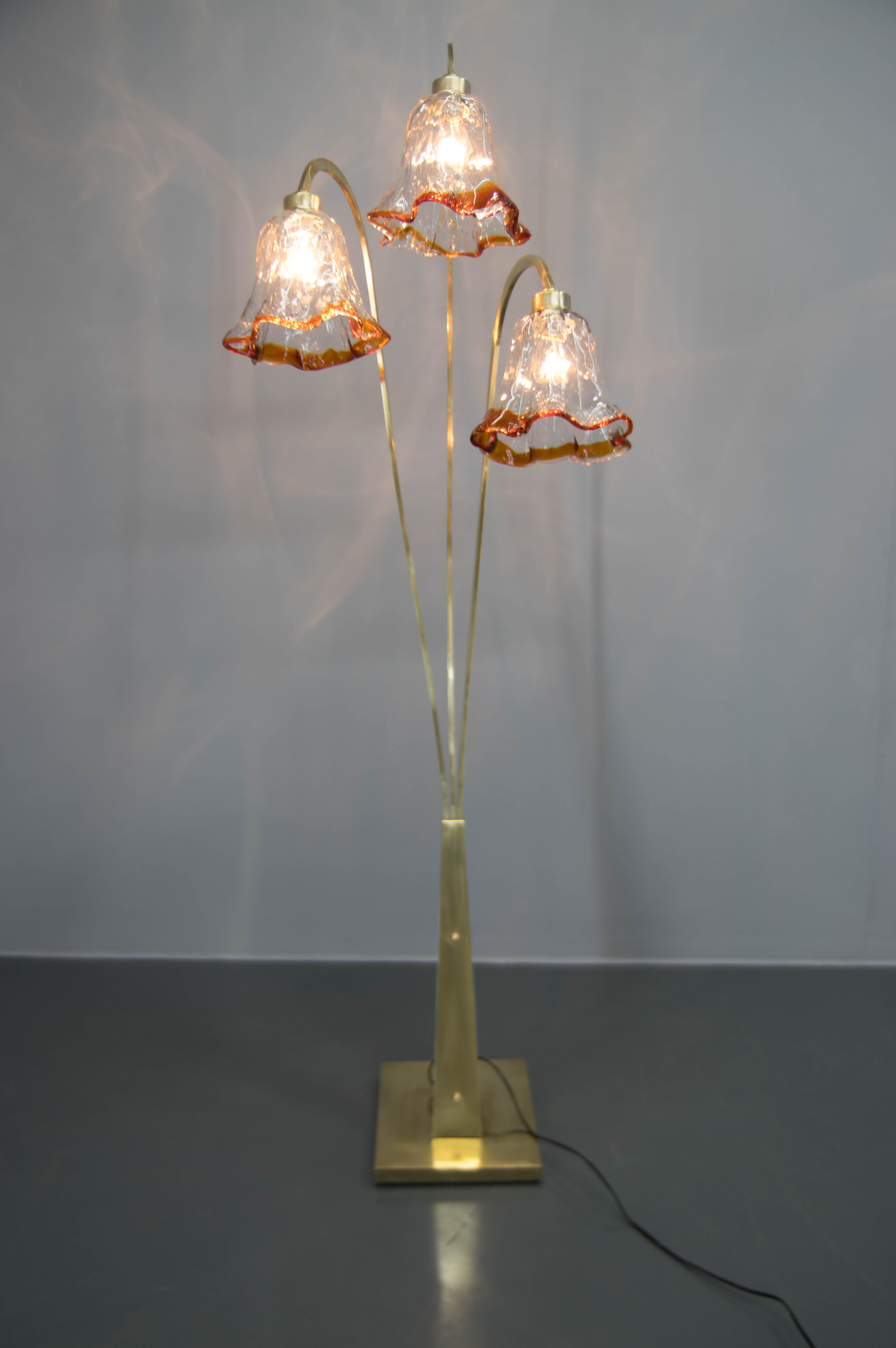 Late 20th Century Murano Glass Floor Lamp, Italy, 1980s For Sale