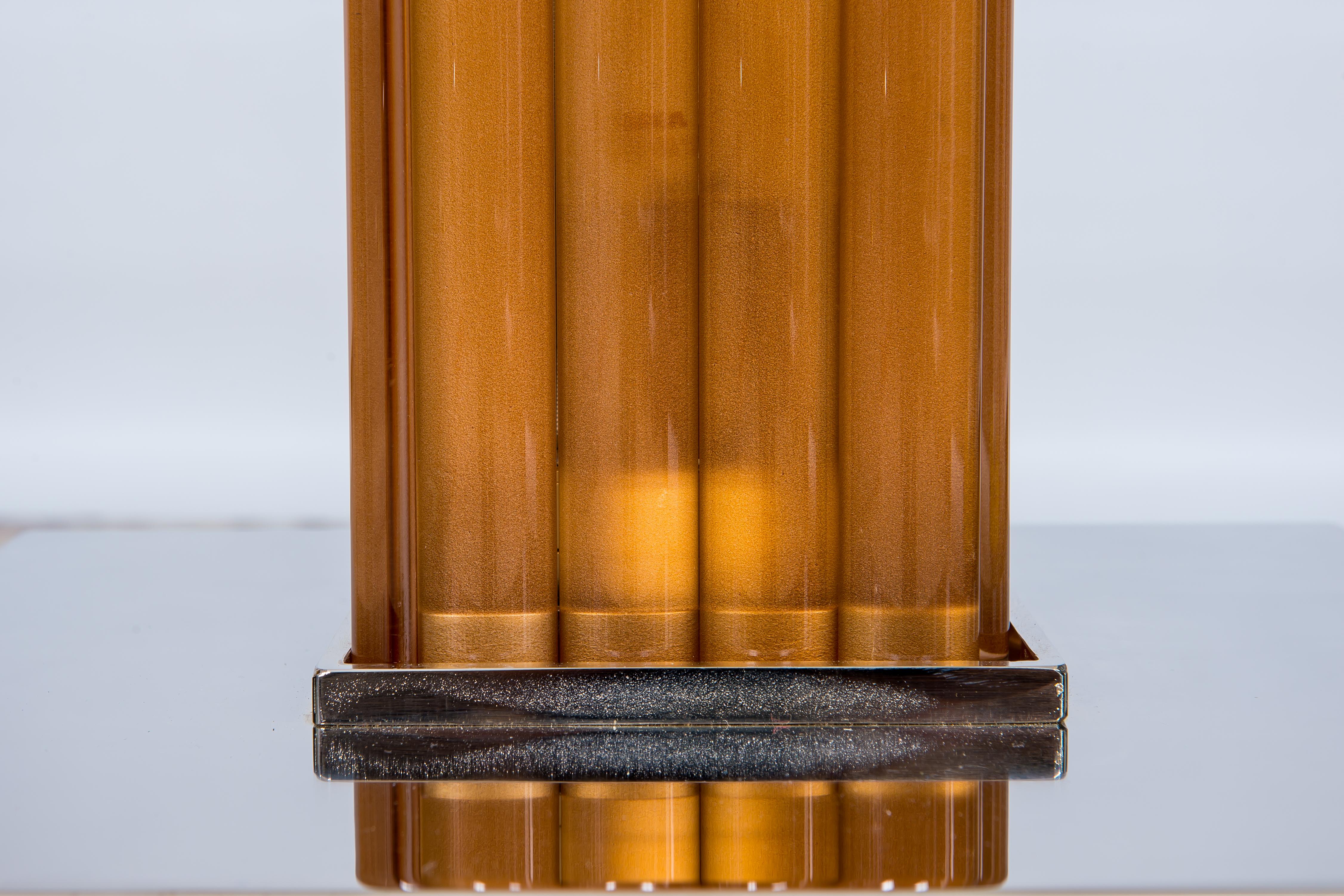 Lampadaire en verre de Murano : Classicisme postmoderne en cognac et cristal, Italie en vente 2