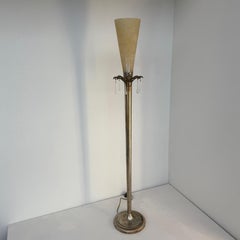 Murano Glass Floor Lamp with Bronze Patinated Base 1950s