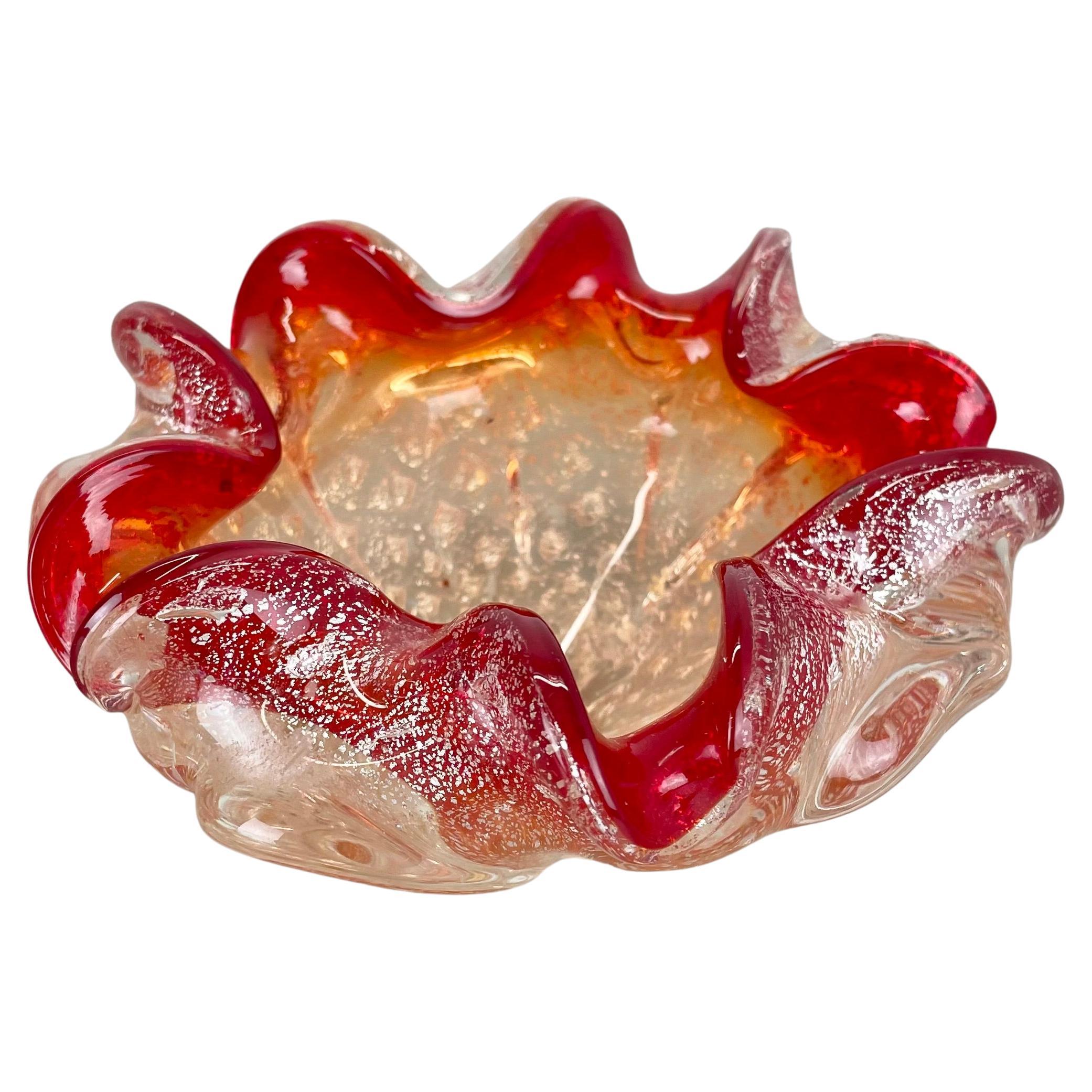 Cendrier floral en verre de Murano par Barovier + Toso, Italie, 1970