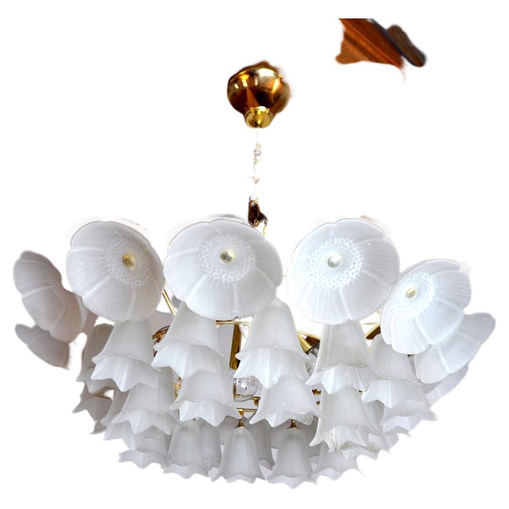 Murano Glass Floral Chandelier, Italy, 1970s