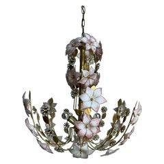 Murano Glass Floral Chandelier Italy 1980 lightning vintage design