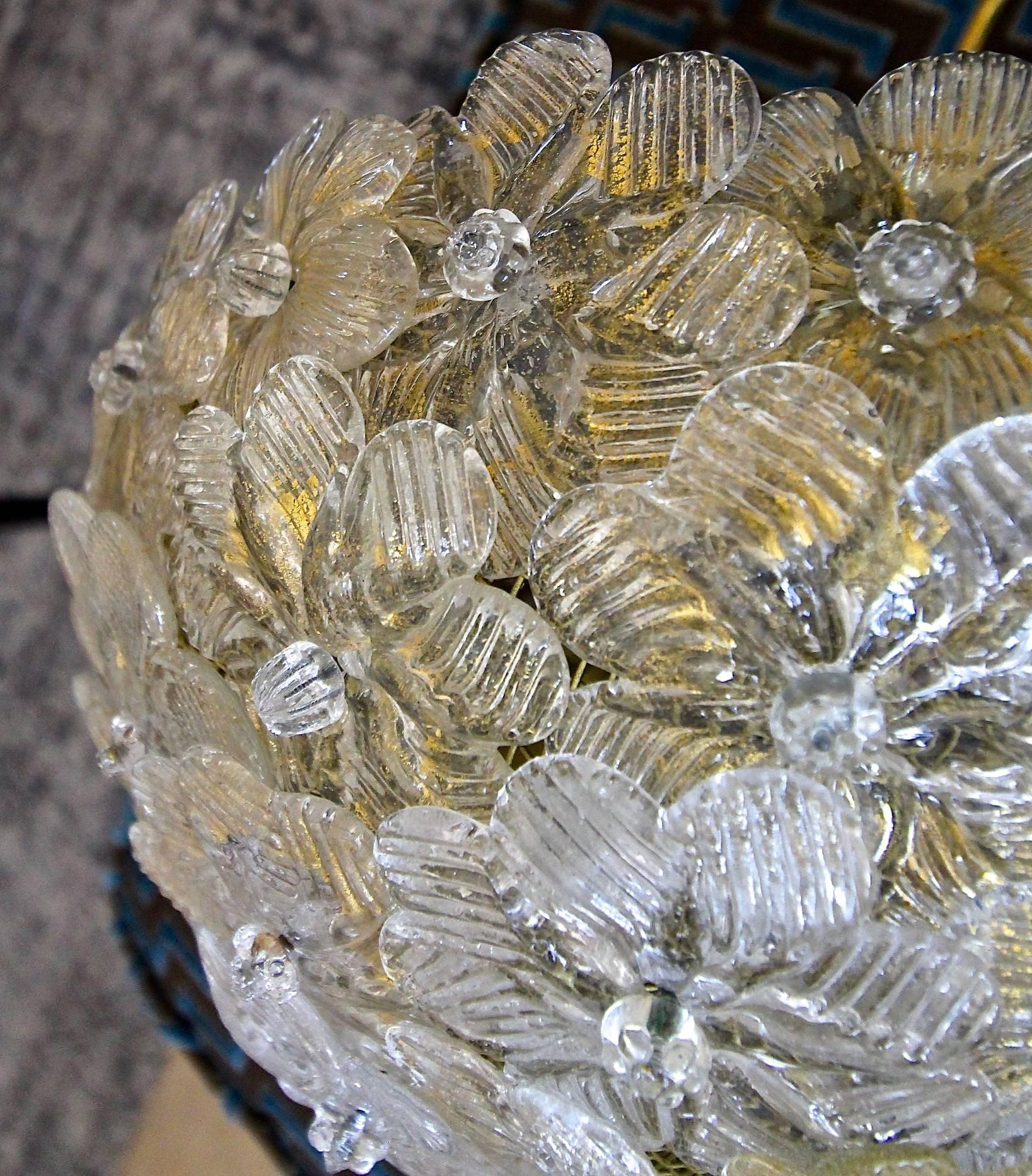 Murano Glass Floral Semi Flush Mount Ceiling Pendant Light 1