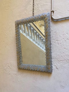 Murano Glass Floral Wall Mirror, 1970s