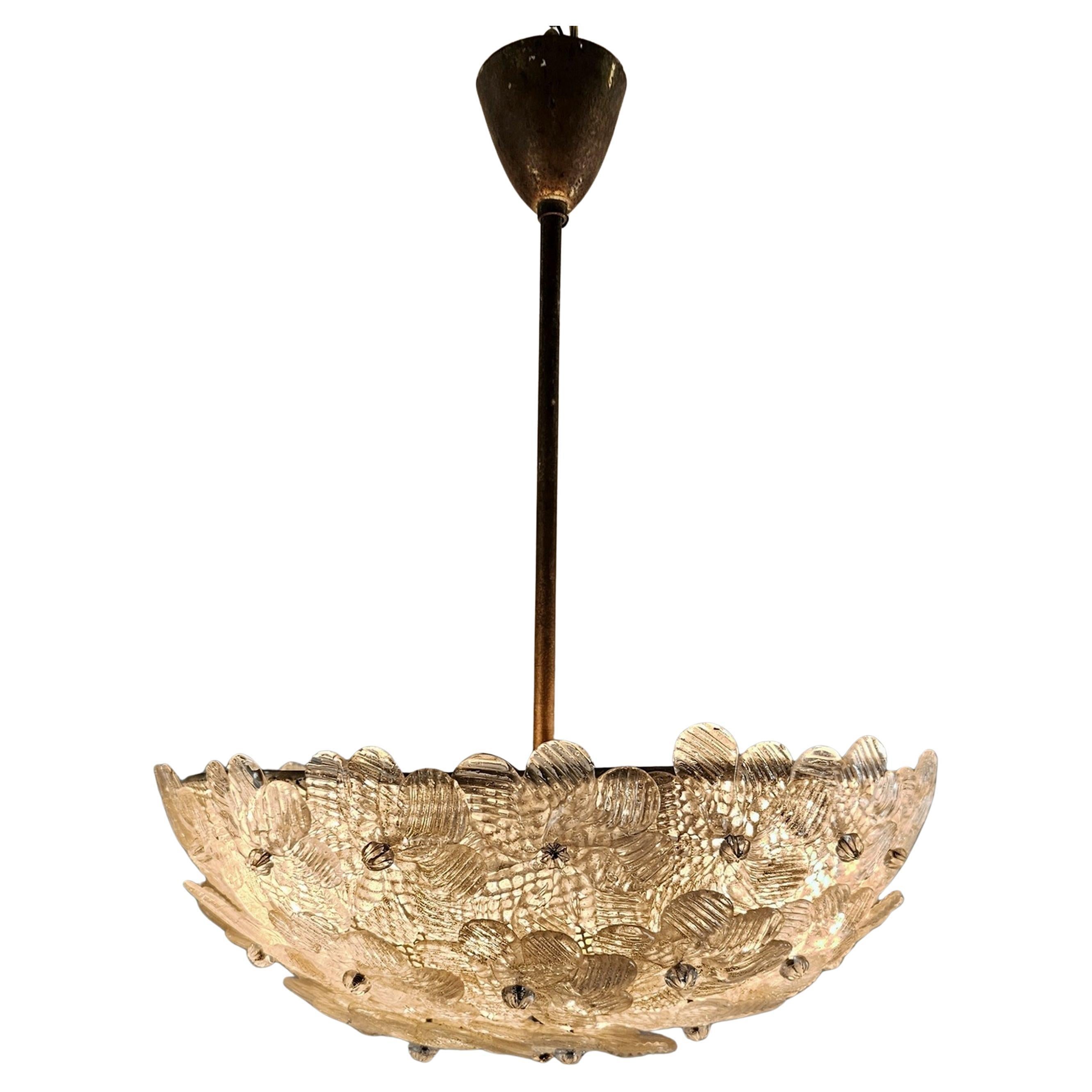 Murano Glass Flower Basket Chandelier by Barovier 
Toso, Italy