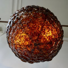 Murano Glass Flower Basket Flush Mount Wall Lamp by Barovier & Toso, 1960s