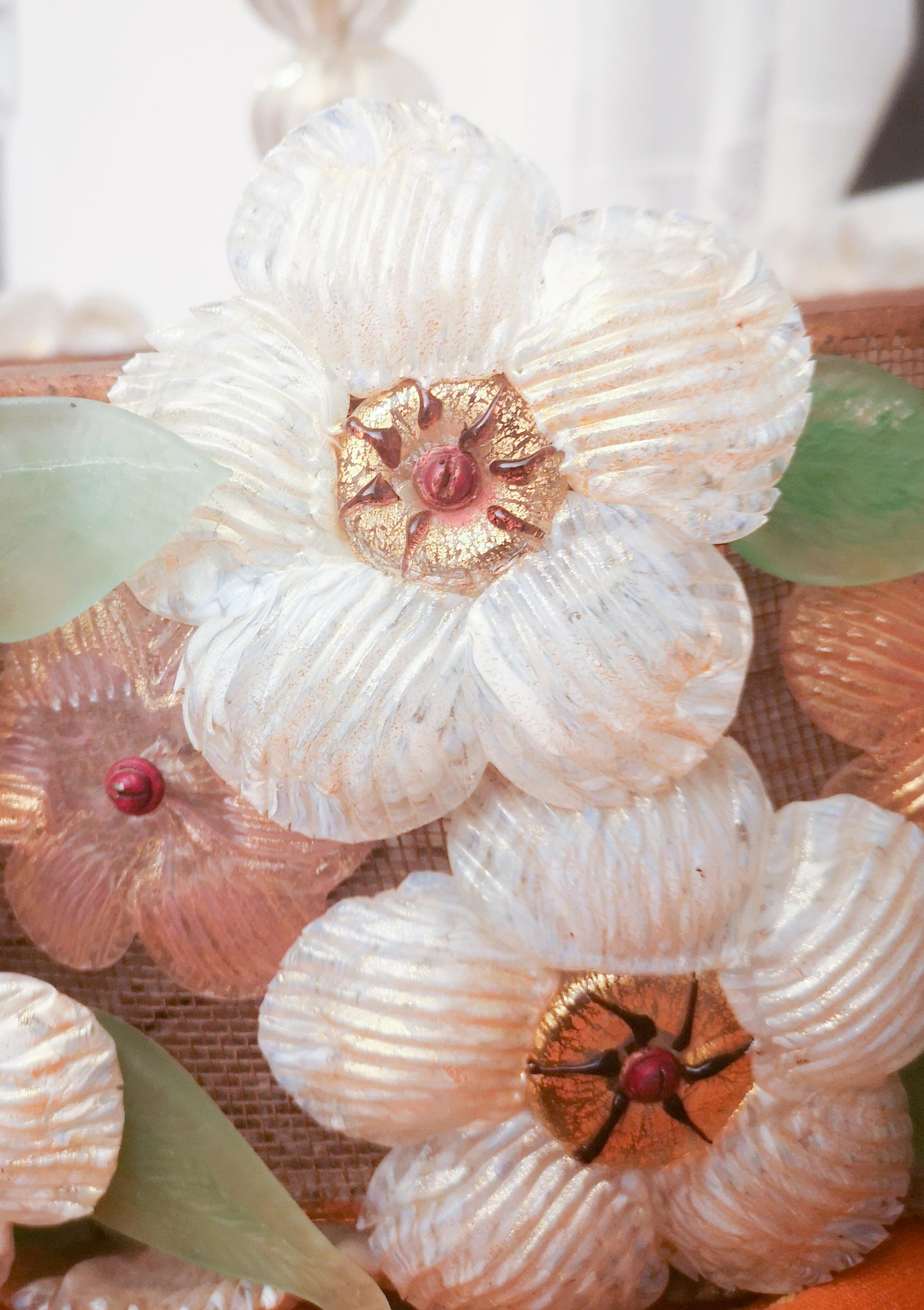 Murano Glass Flower Ceiling Lamp by Barovier & Toso, 1950s en vente 3