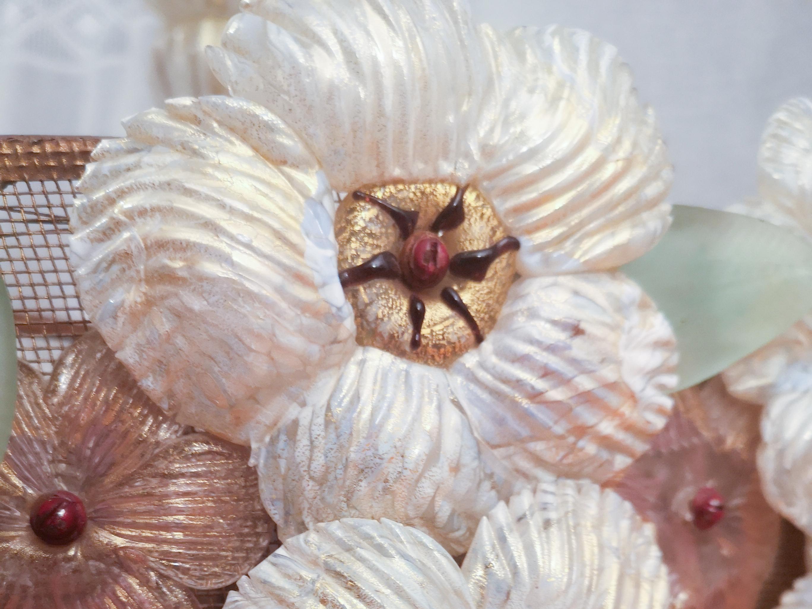 Murano Glass Flower Ceiling Lamp by Barovier & Toso, 1950s en vente 4