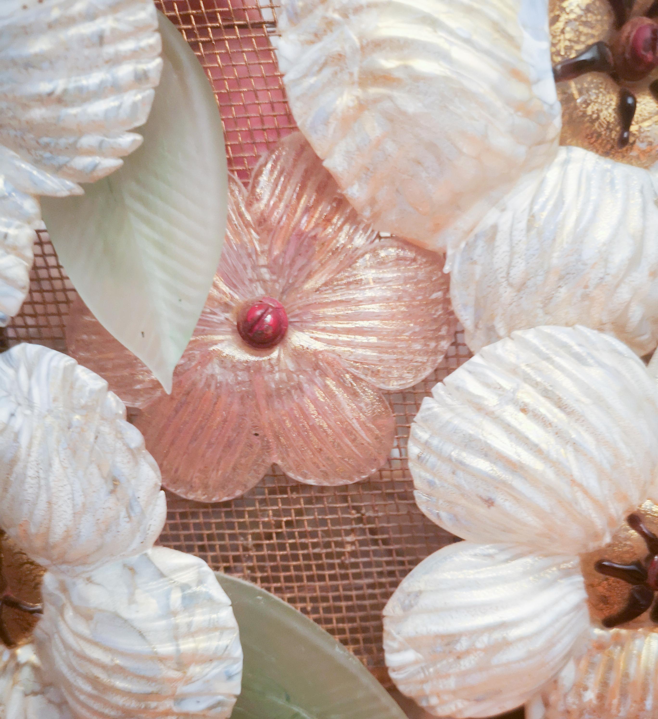 Murano Glass Flower Ceiling Lamp by Barovier & Toso, 1950s en vente 5