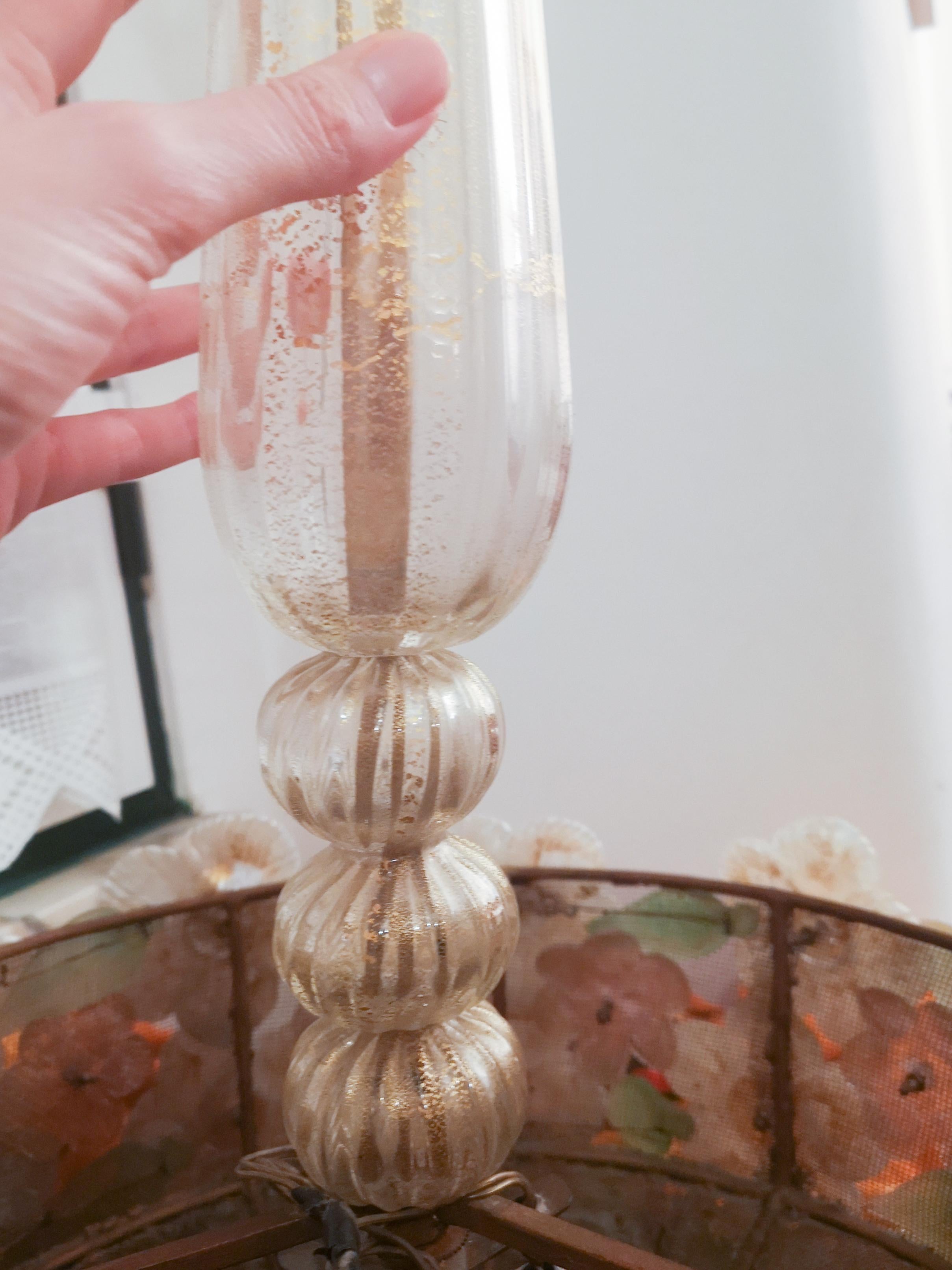 Murano Glass Flower Ceiling Lamp by Barovier & Toso, 1950s For Sale 8