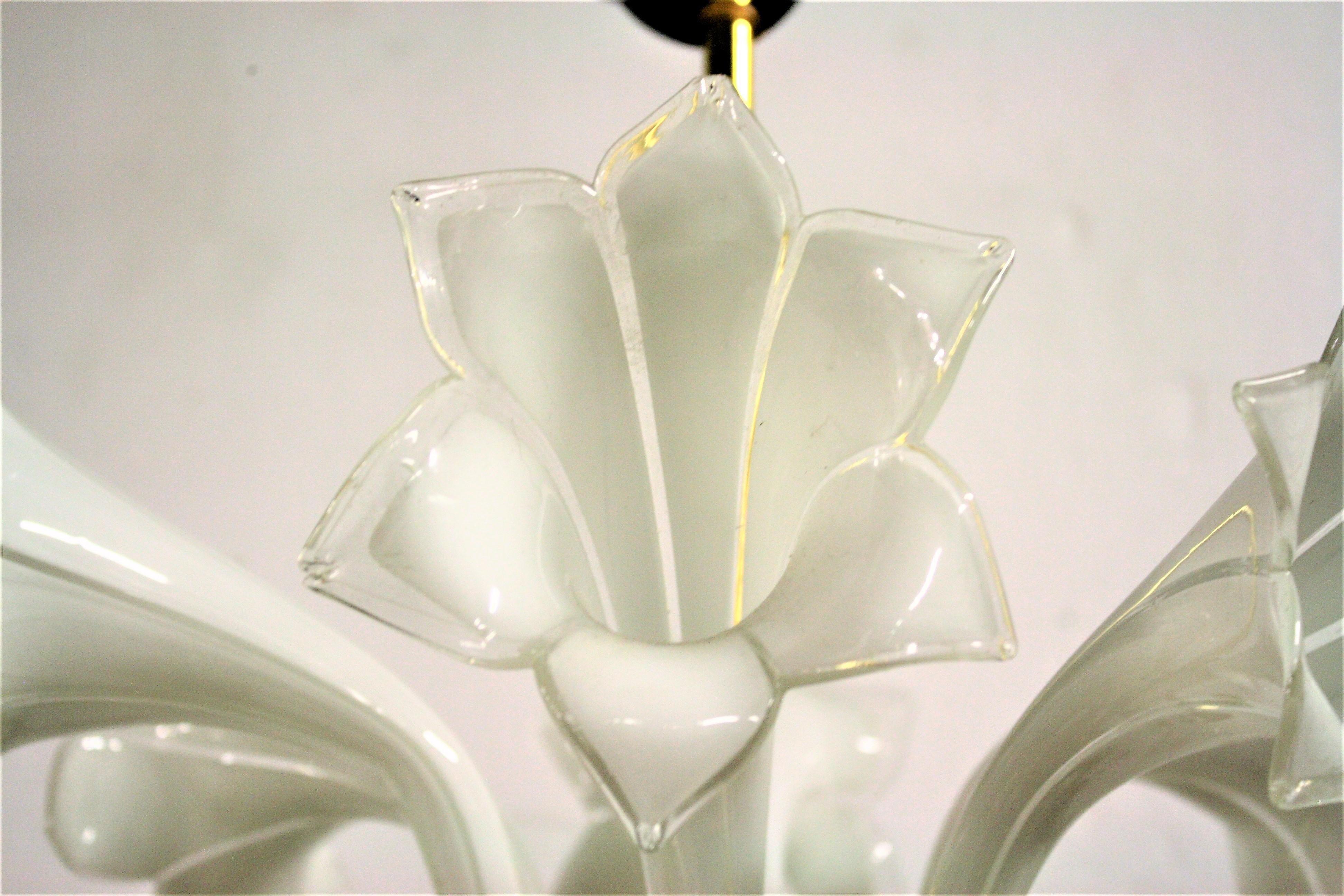 Mid-20th Century Murano Glass Flower Chandelier, 1960s