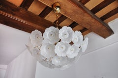 Murano Glass Flower Chandelier, Italy, circa 1970