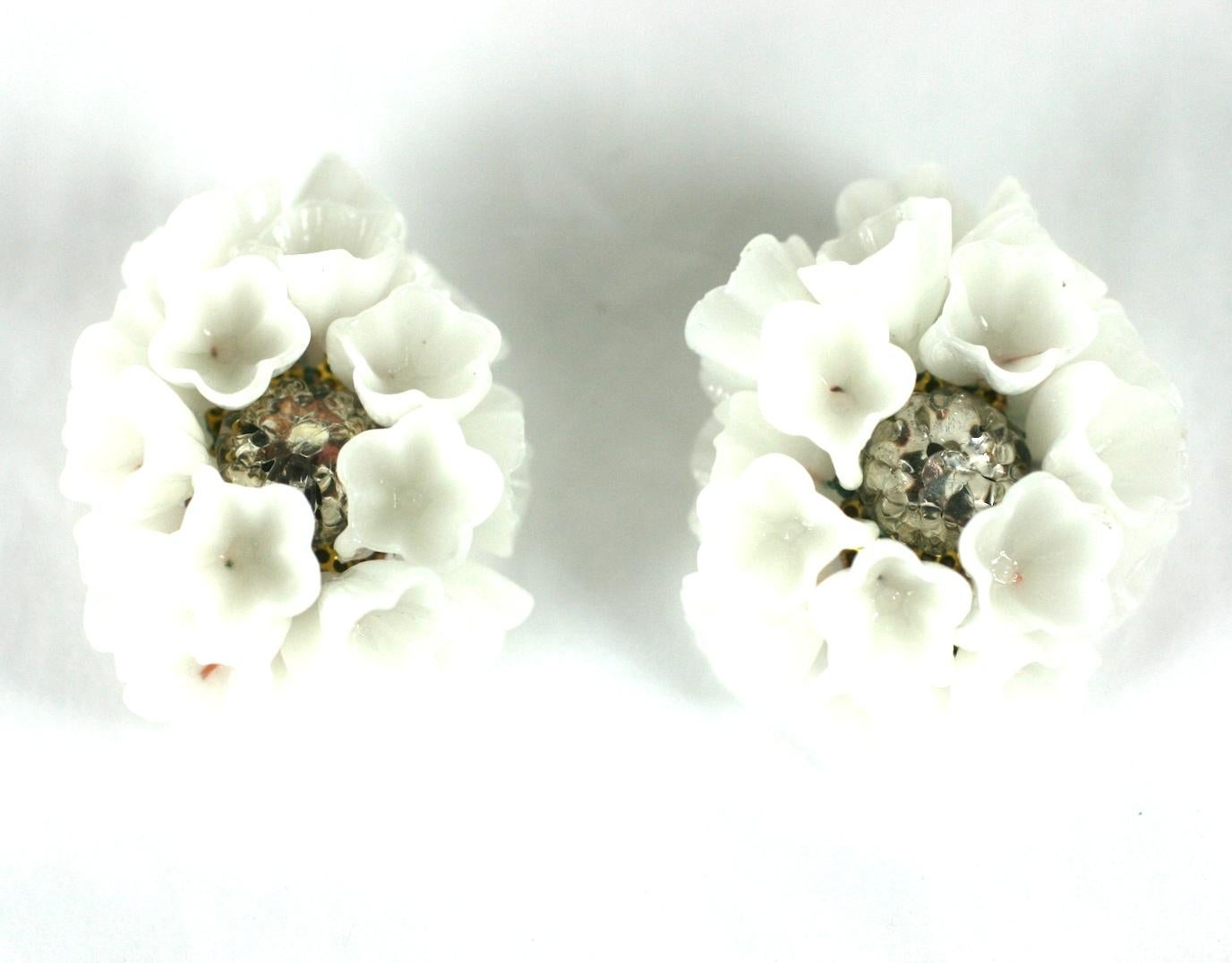 Murano Glass Flower Earclips Damen