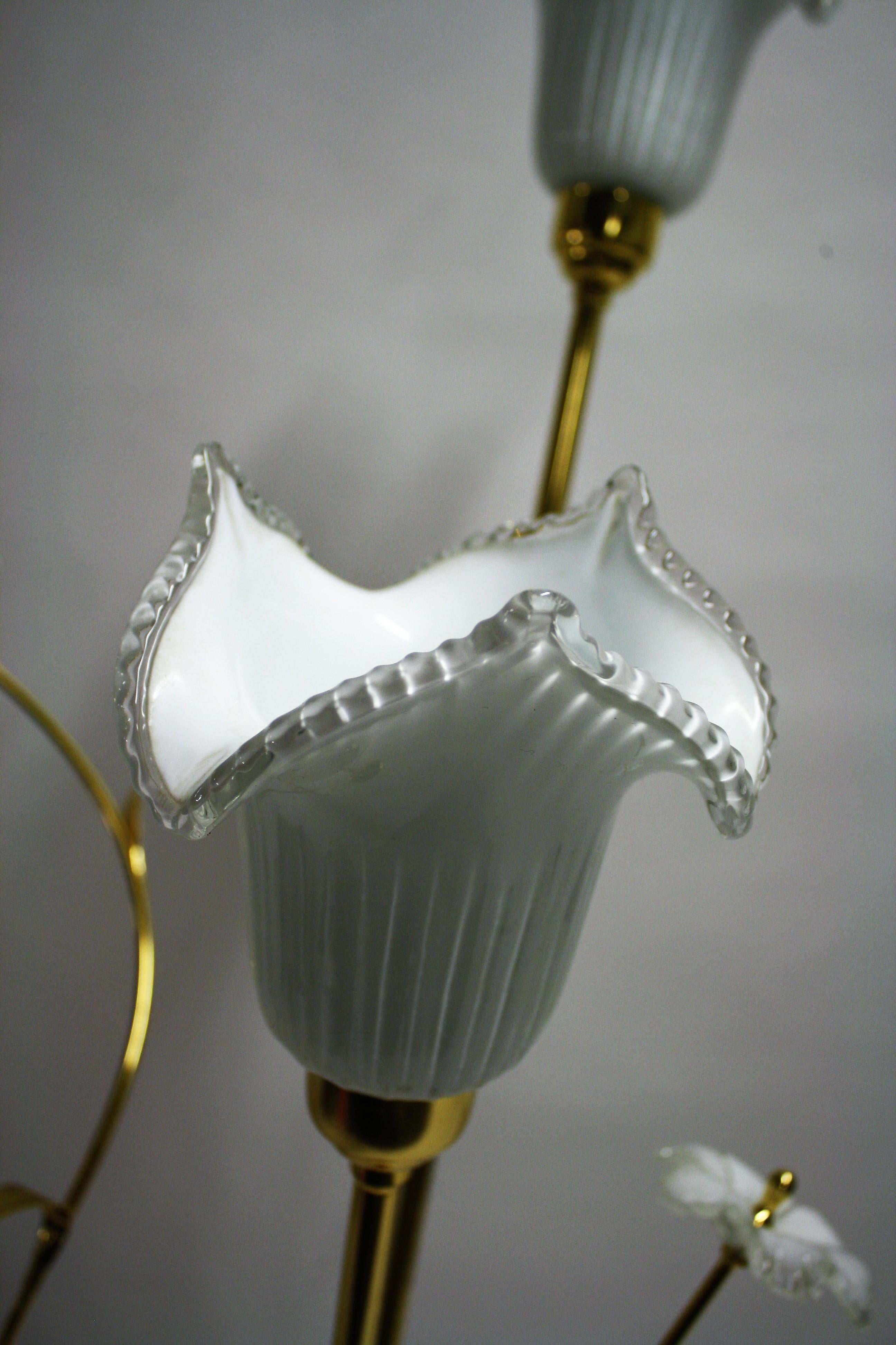 Muranoglas-Blumen-Stehlampe:: 1980er Jahre (Italienisch)