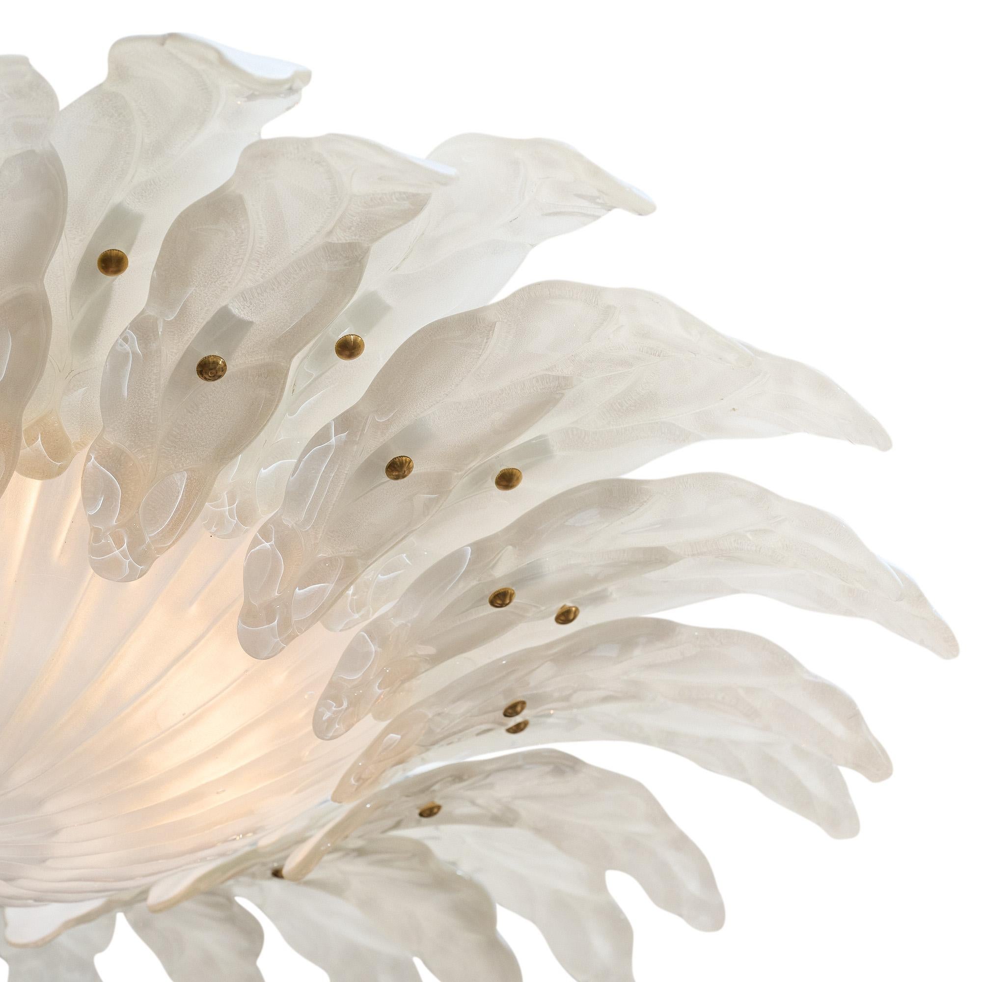 Murano Glass Flower Flush Mount For Sale 2