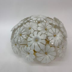 Murano Glass Flower Italian Ceiling Lamp, 1970s