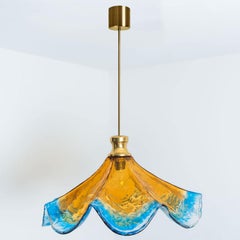 Murano Glass Flower Pendant Light by Mazzega, 1970