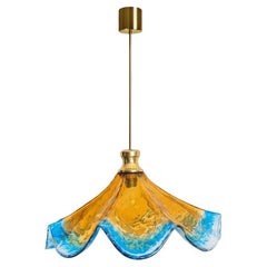 Murano Glas Blume Pendelleuchte von Mazzega, 1970