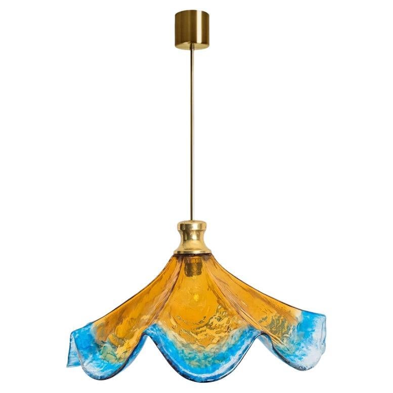 Murano Glass Flower Pendant Light by Mazzega, 1970 en vente