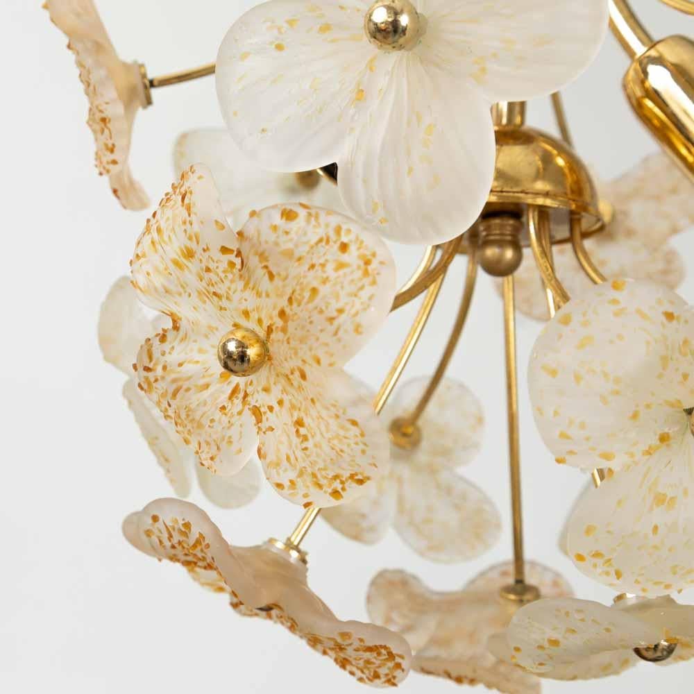 Lampada a sospensione a forma di fiore in vetro di Murano in vendita 3