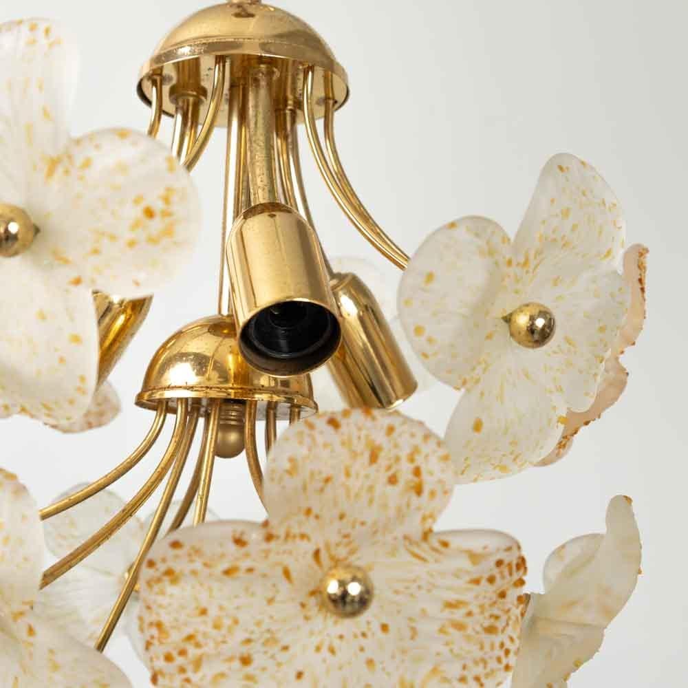 Lampada a sospensione a forma di fiore in vetro di Murano in vendita 4
