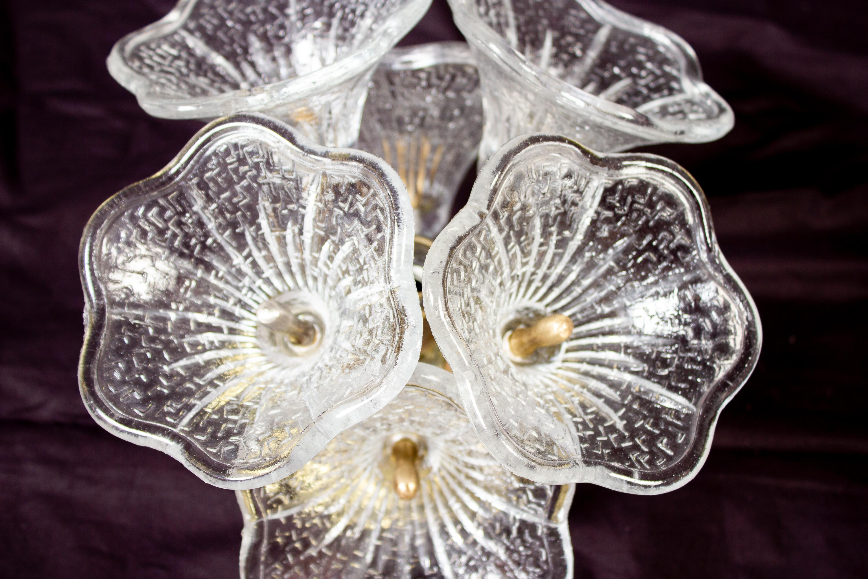 Murano Glass Flower Sputnik Chandelier  by Venini for VeArt, Italy, 1960s For Sale 9