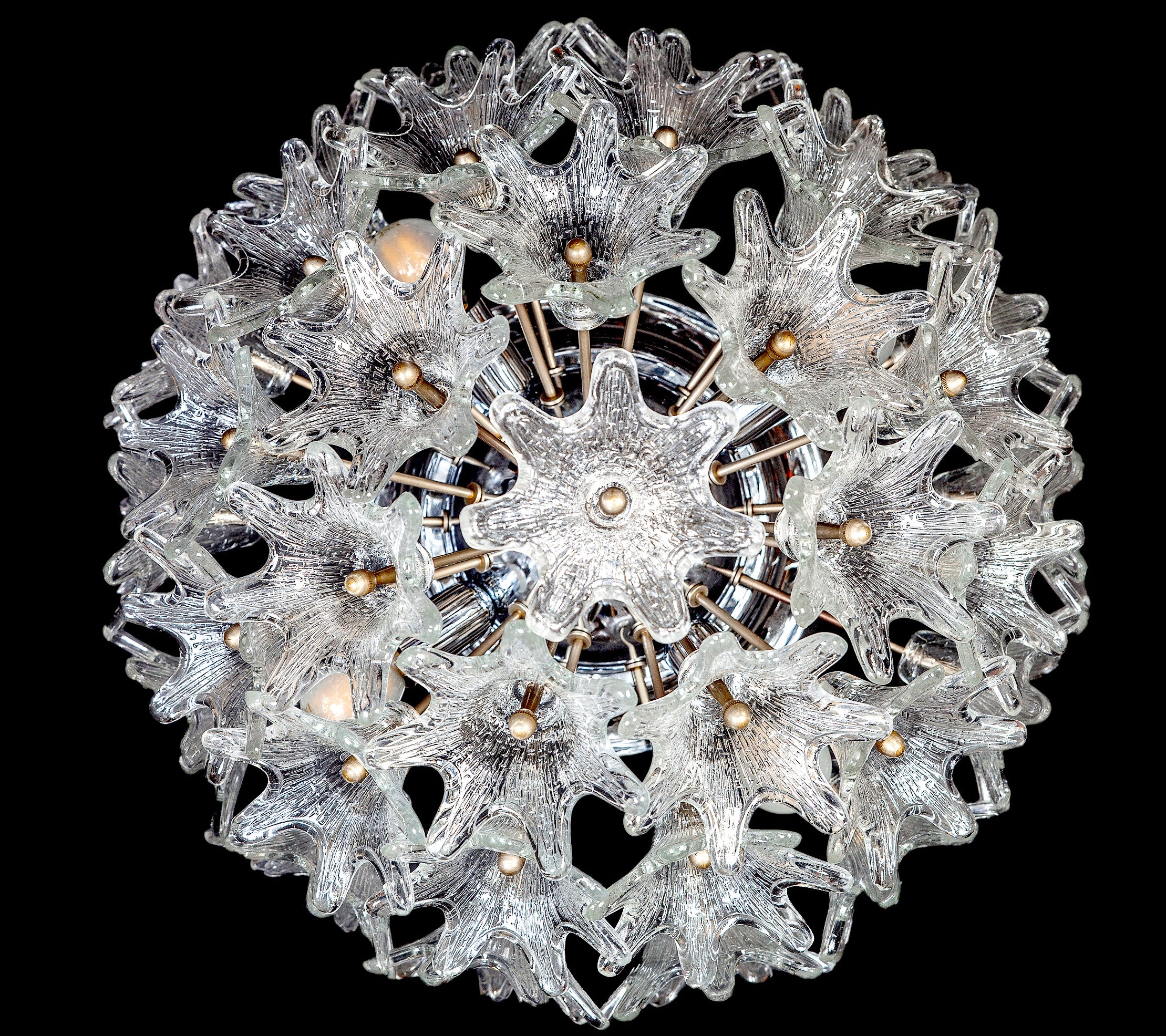 Mid-Century Modern Murano Glass Flower Sputnik Chandelier by Venini for VeArt, Italy, 1960s