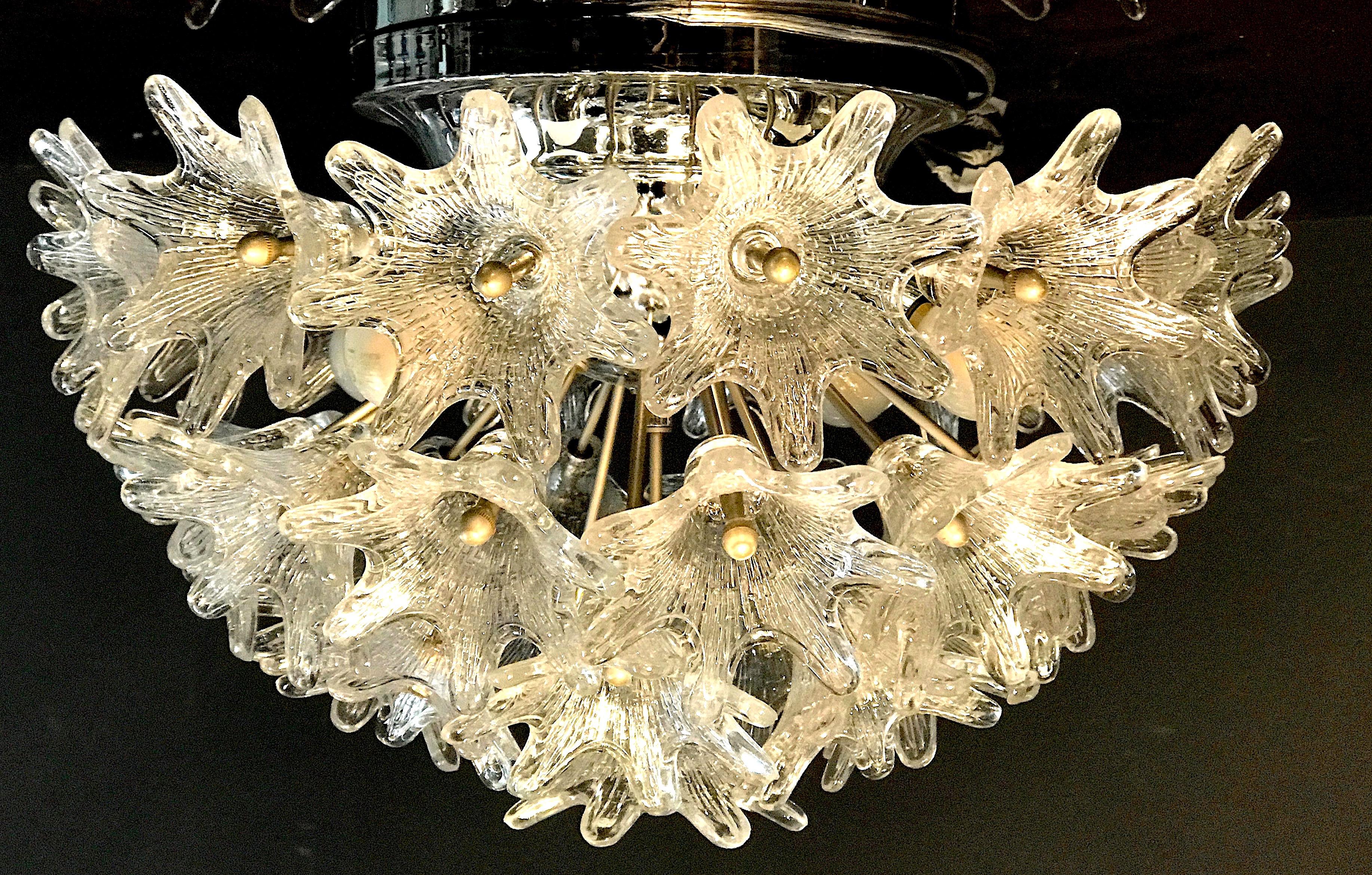 Italian Murano Glass Flower Sputnik Chandelier by Venini for VeArt, Italy, 1960s