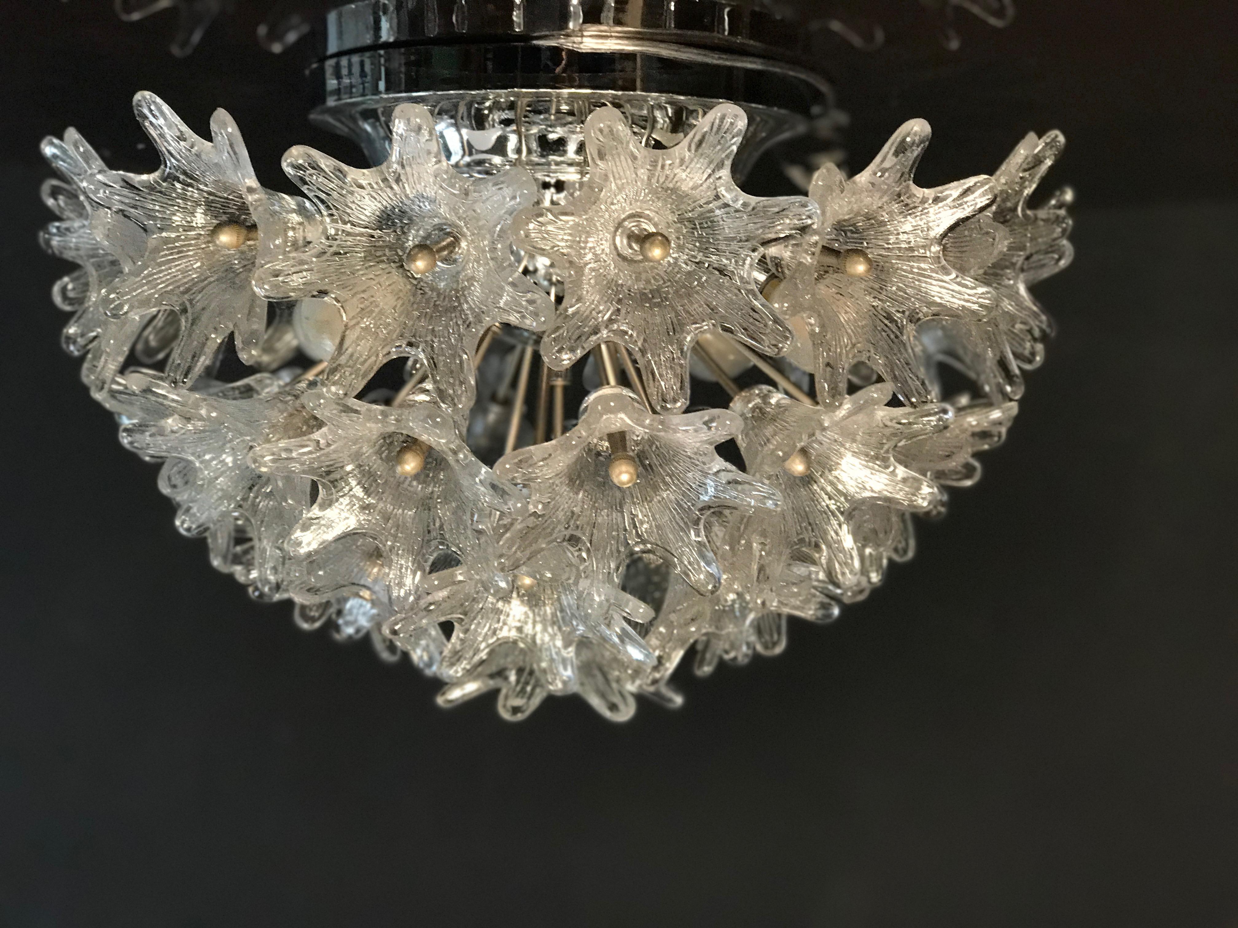 Murano Glass Flower Sputnik Chandelier by Venini for VeArt, Italy, 1960s 2