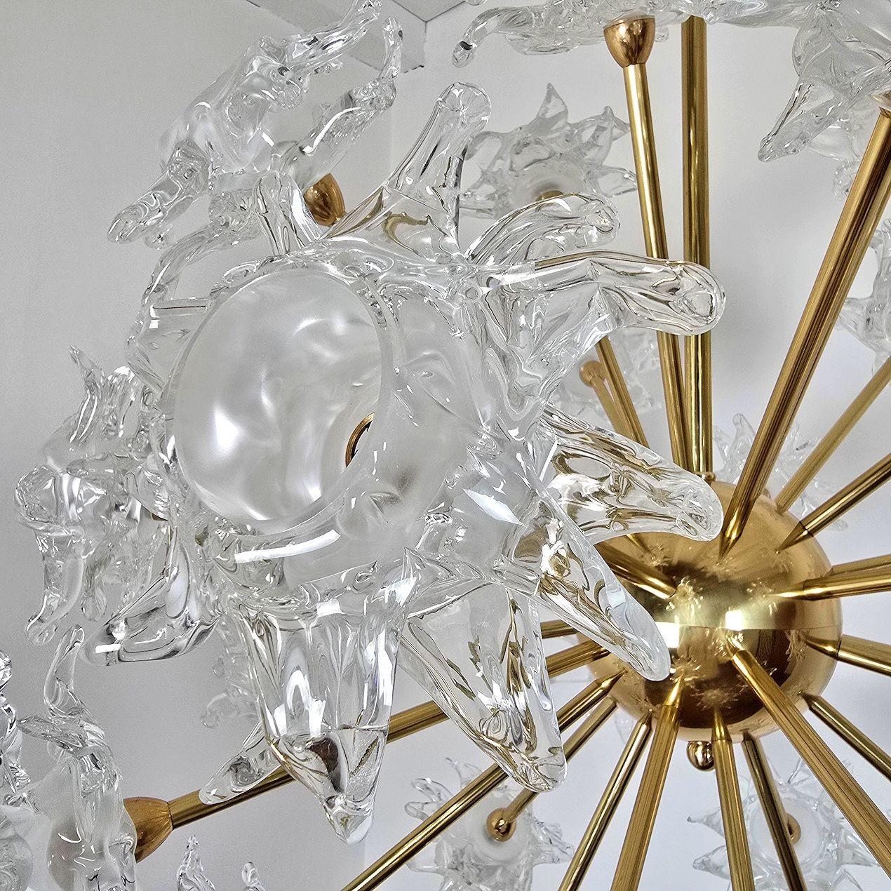 Lampadario Sputnik a fiore in vetro di Murano in vendita 4