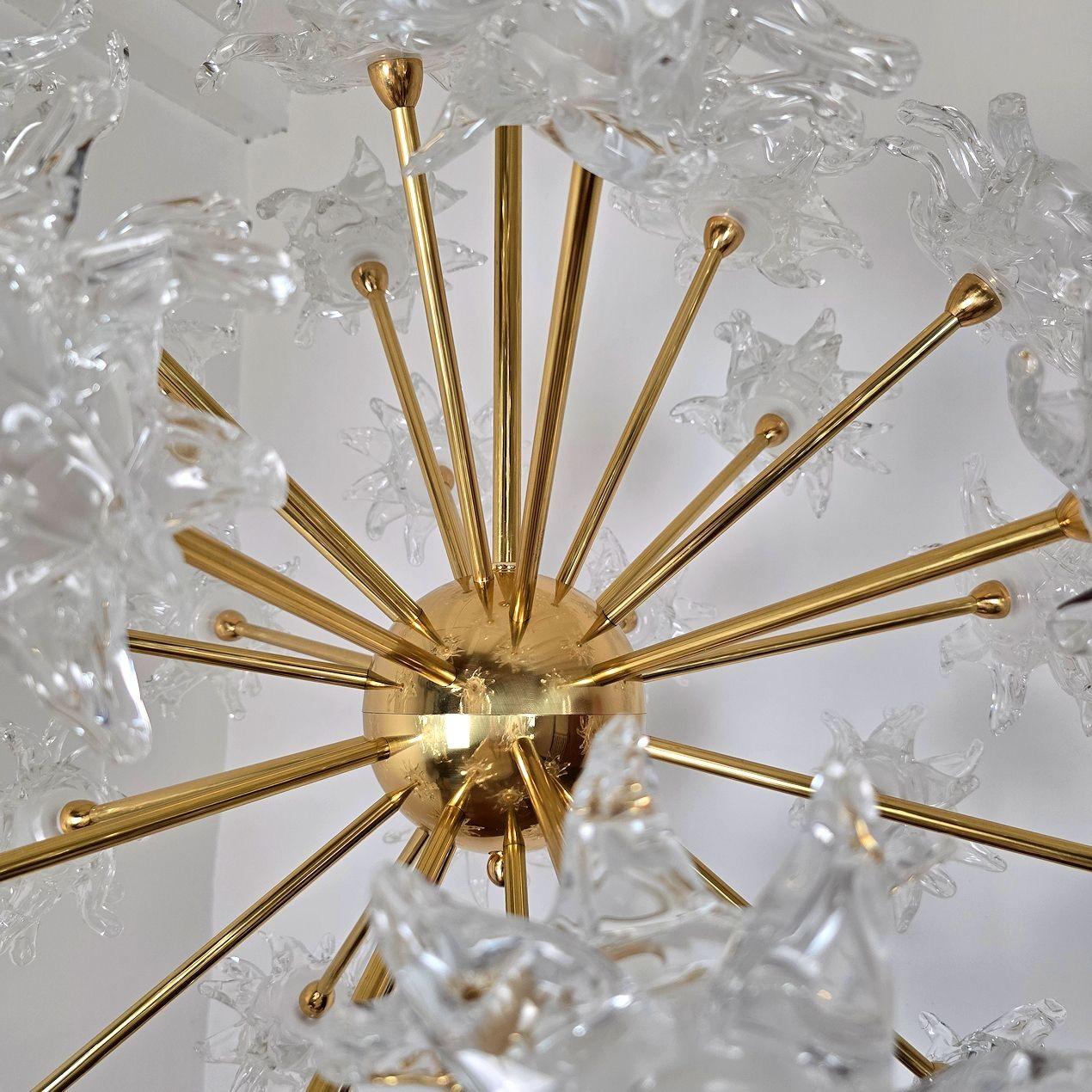 Lampadario Sputnik a fiore in vetro di Murano in vendita 5