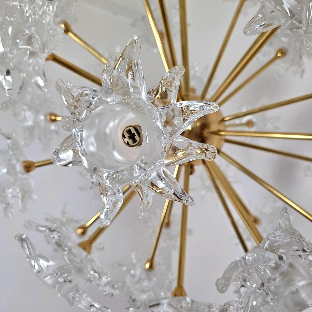 Lampadario Sputnik a fiore in vetro di Murano in vendita 1