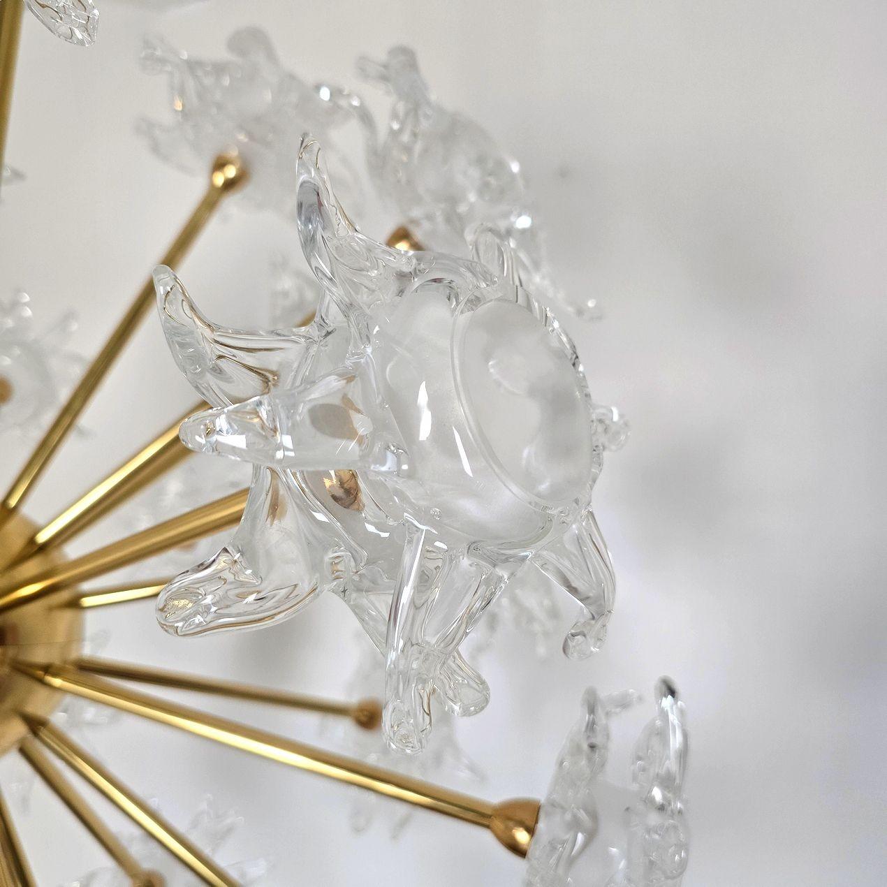 Lampadario Sputnik a fiore in vetro di Murano in vendita 2